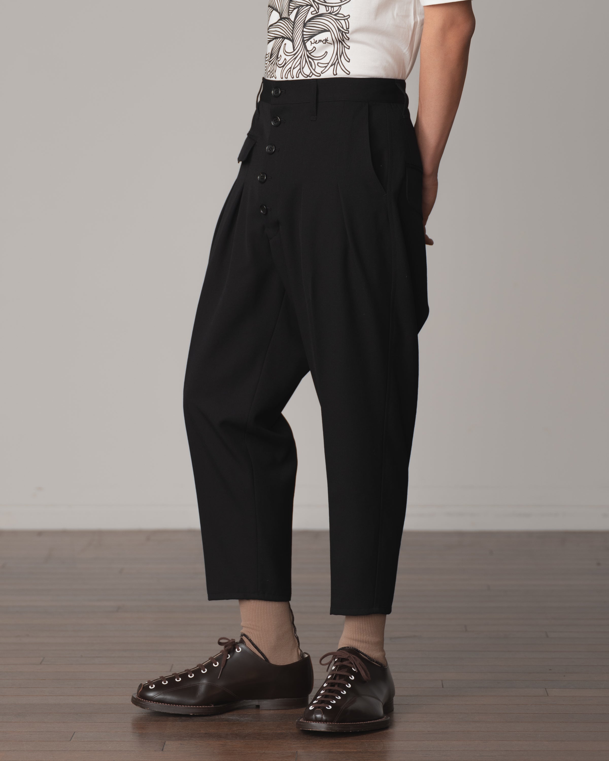 Trousers 11- Wool100% Gabardine- Black