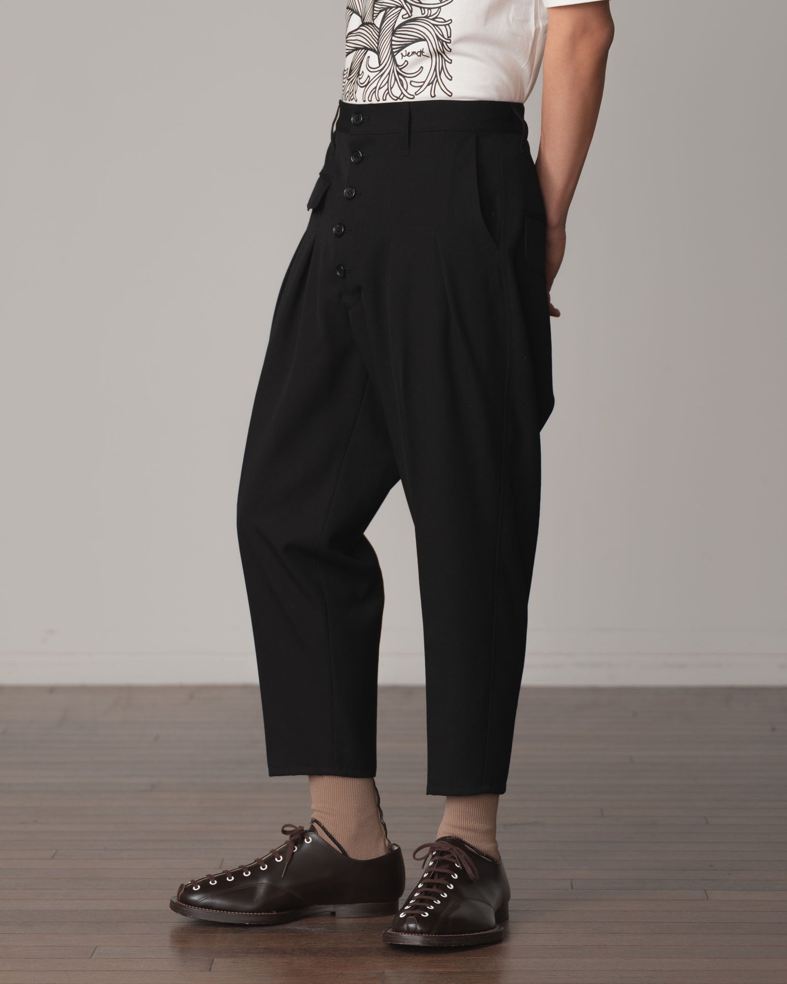 Trousers 11- Wool100% Gabardine- Black