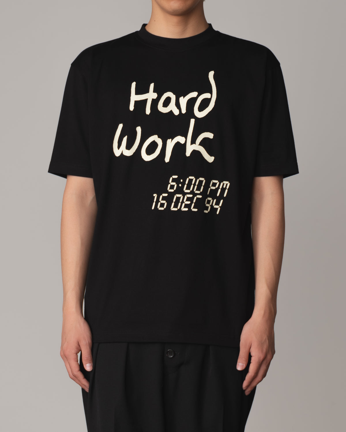 Tshirt Printed- Cotton100% Jersey- Hard Work- Black – Christopher 