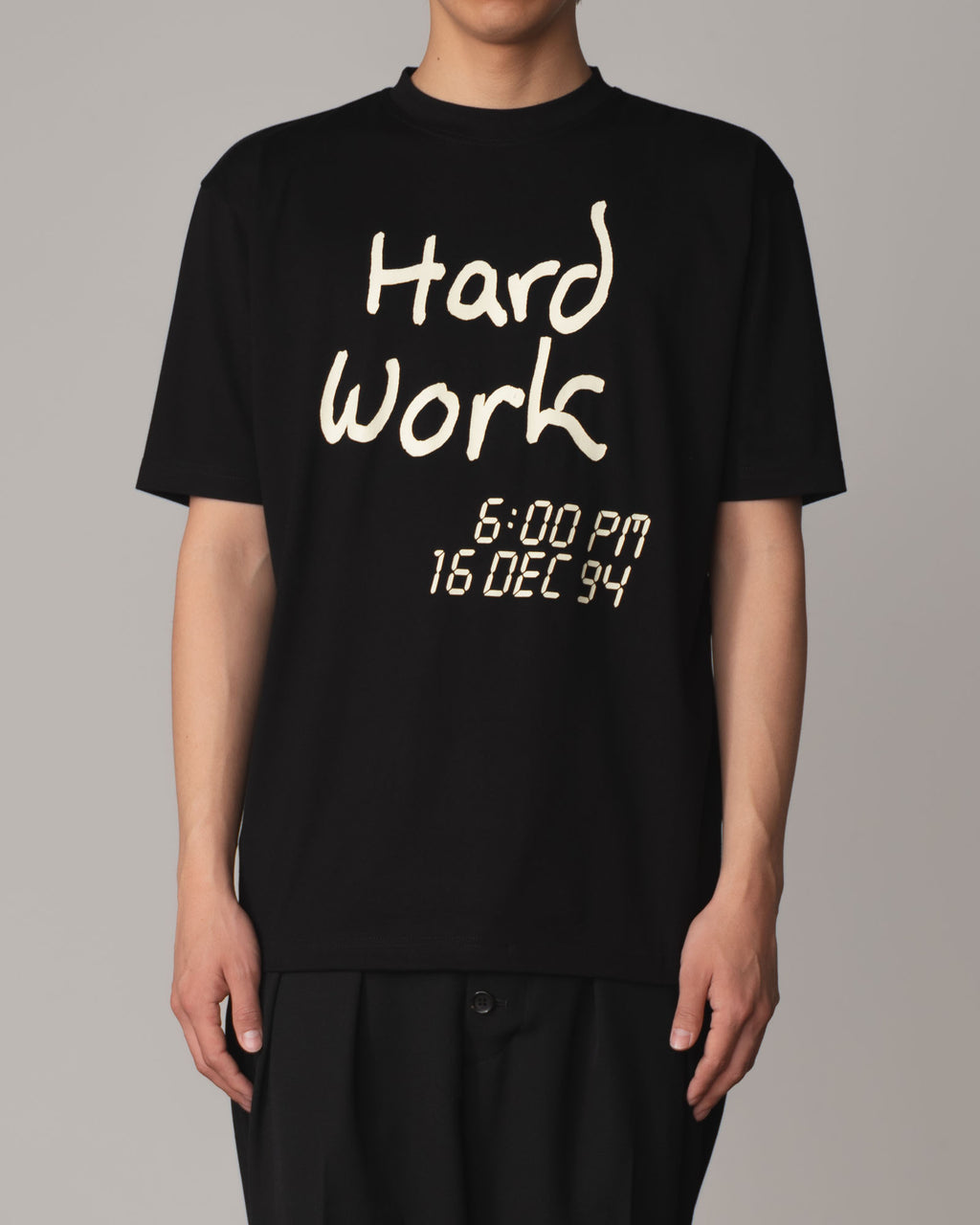 Tshirt Printed- Cotton100% Jersey- Hard Work- Black