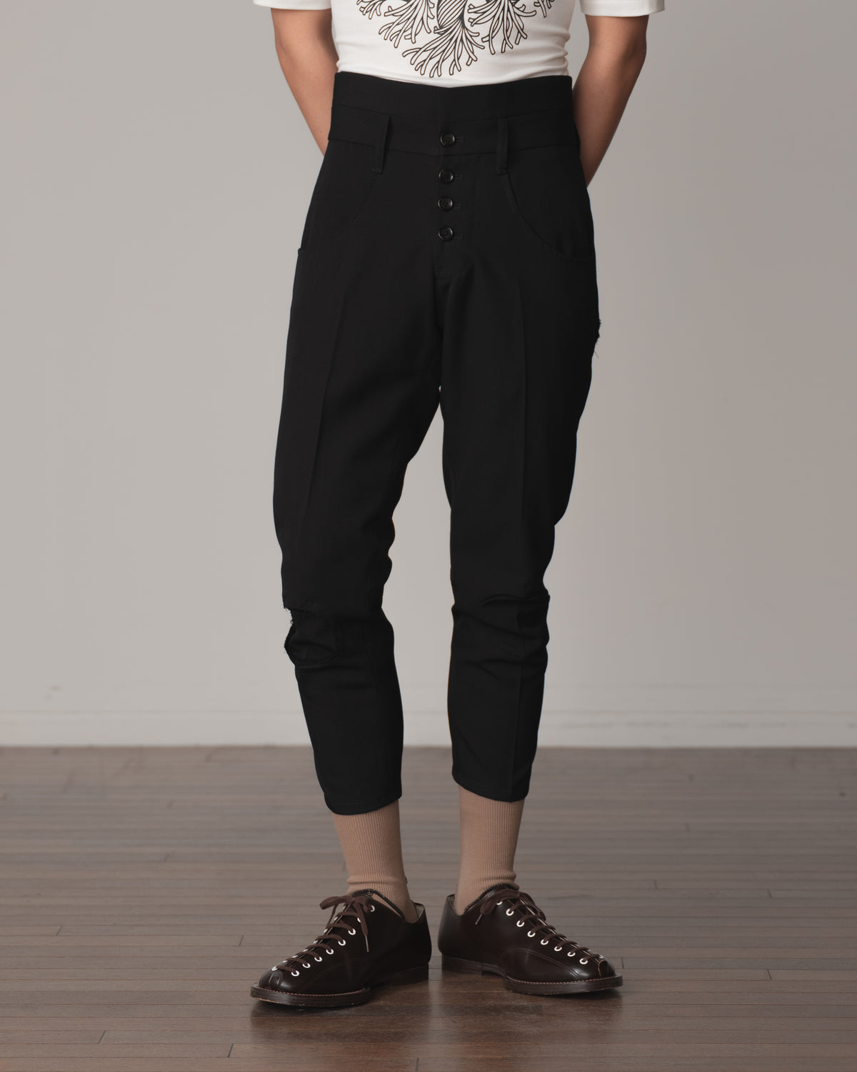 Trousers 21B- Wool100% Army Serge- Black – Christopher Nemeth