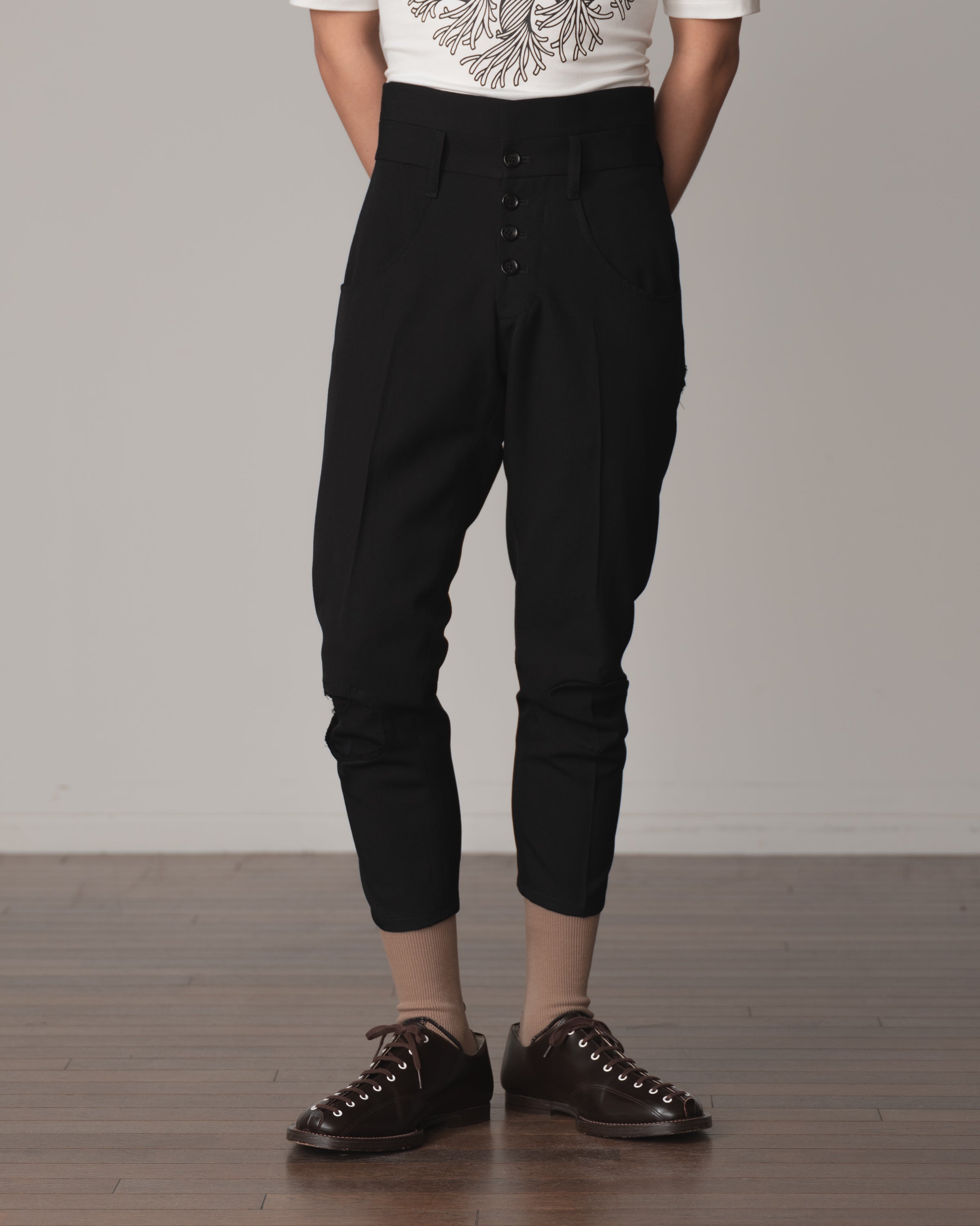 Trousers 14B- Wool100% Gabardine- Black