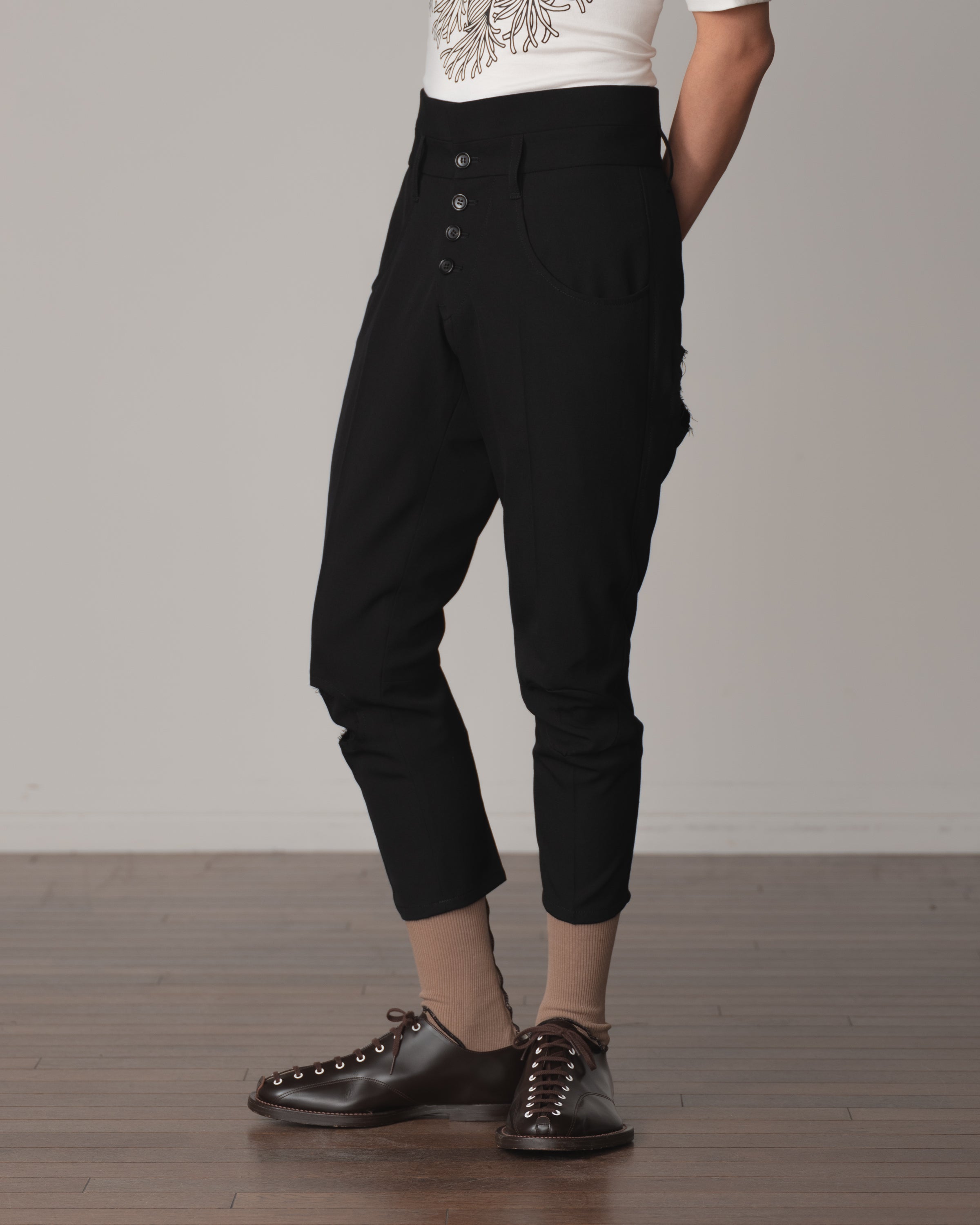 Trousers 14B- Wool100% Gabardine- Black