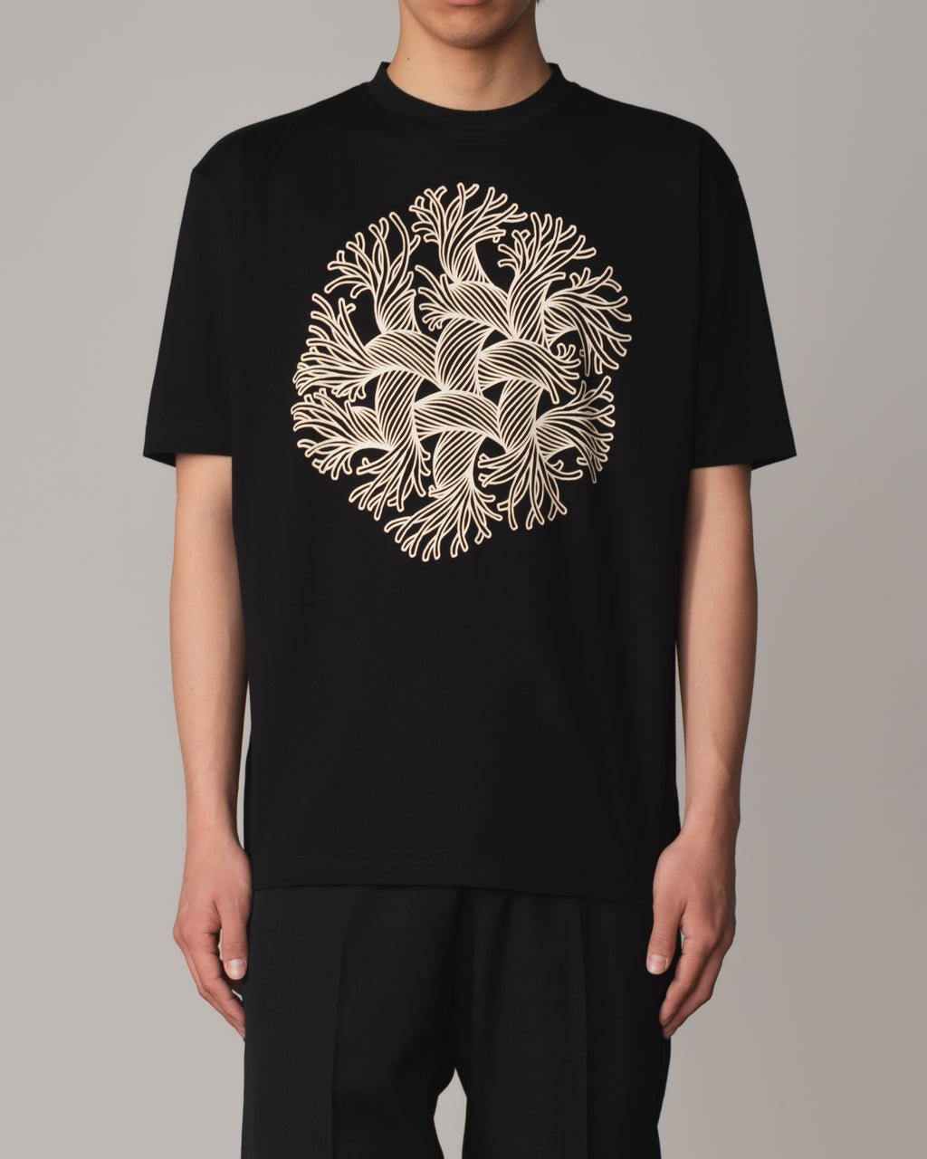 Tshirt Printed- Cotton100% Jersey- Hexa Rope- Black