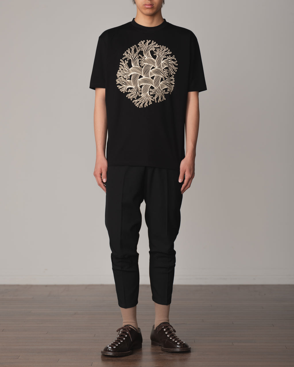 Tshirt Printed- Cotton100% Jersey- Hexa Rope- Black