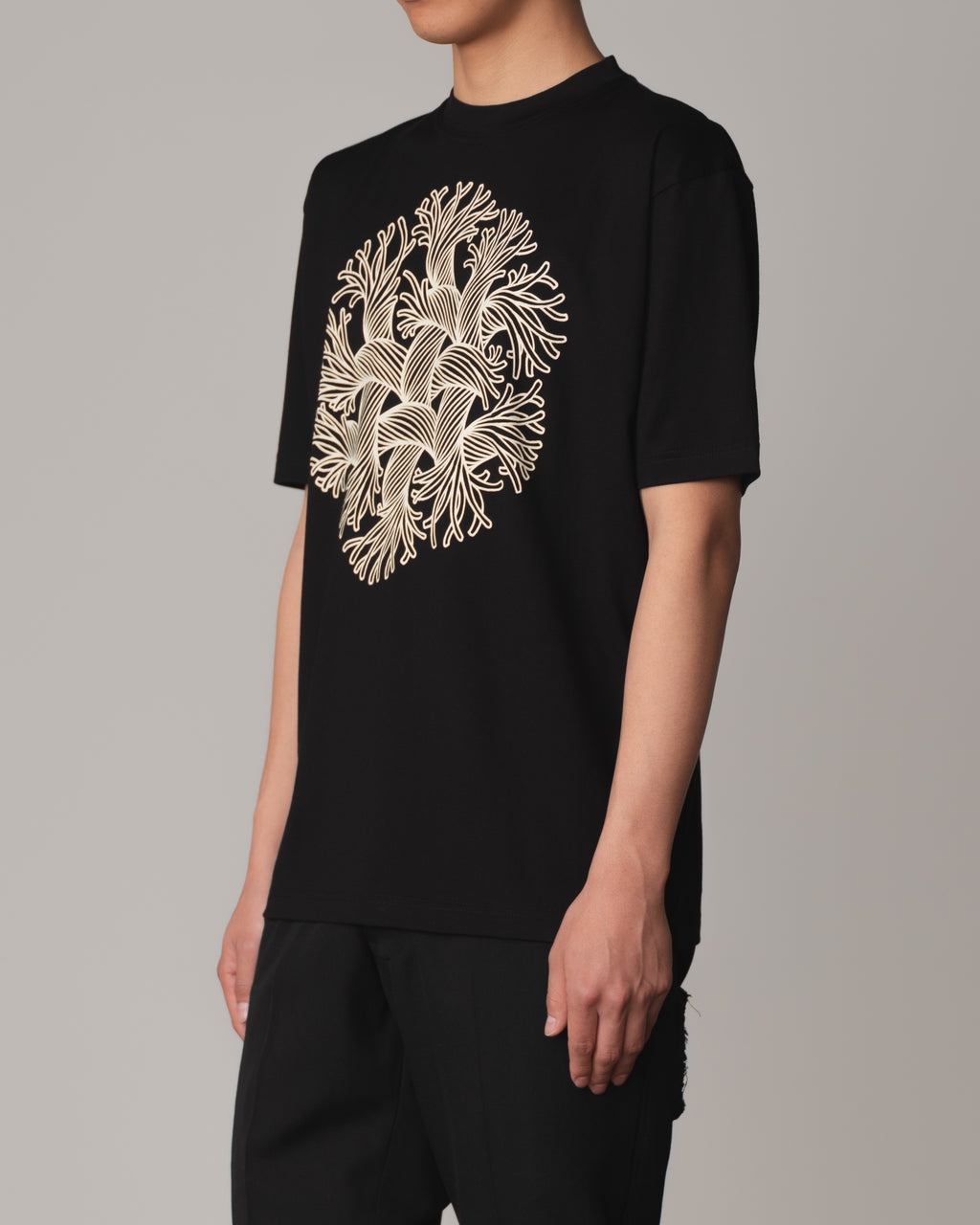 Tshirt Printed- Cotton100% Jersey- Hexa Rope- Black