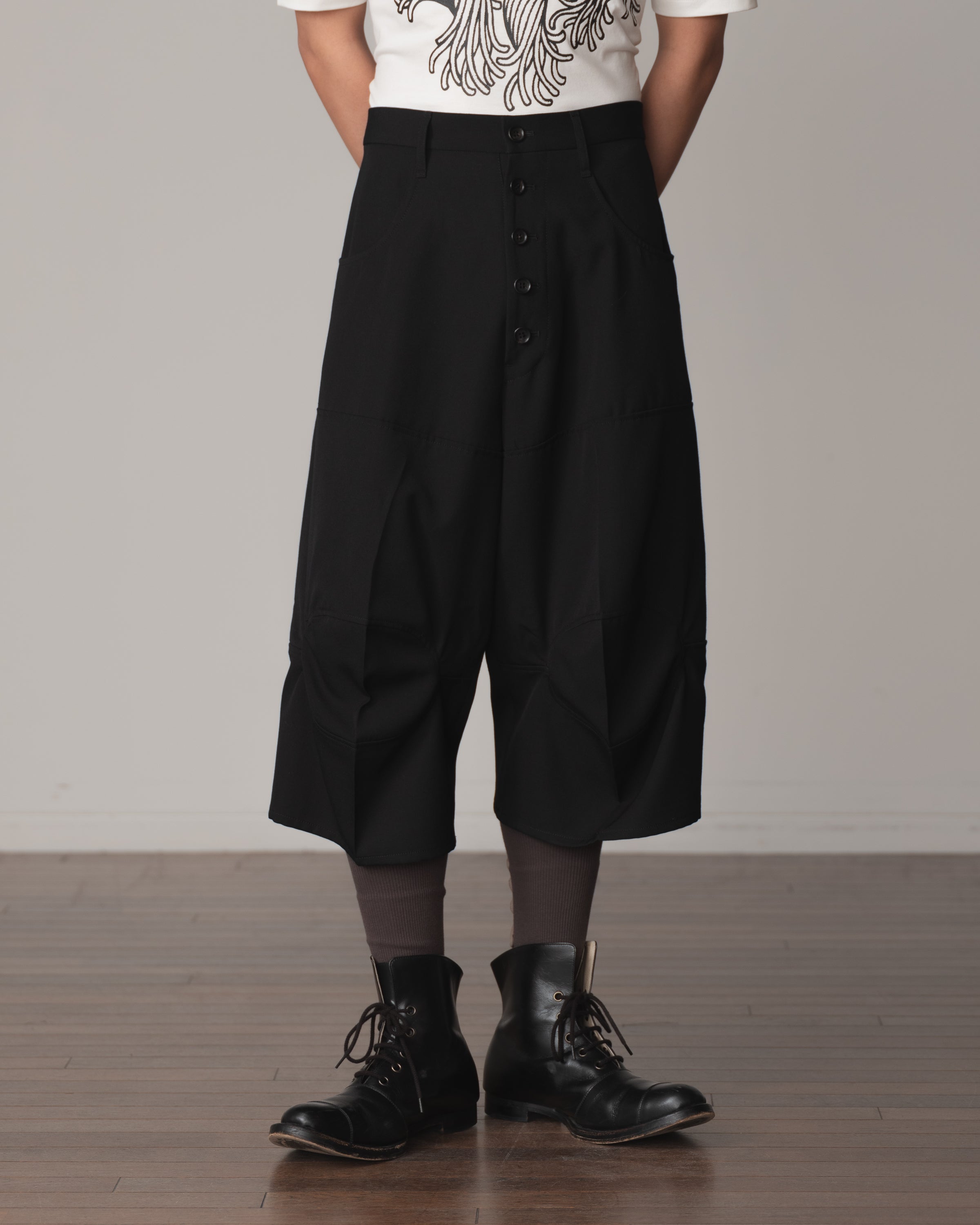 Trousers 103D- Wool100% Gabardine- Black