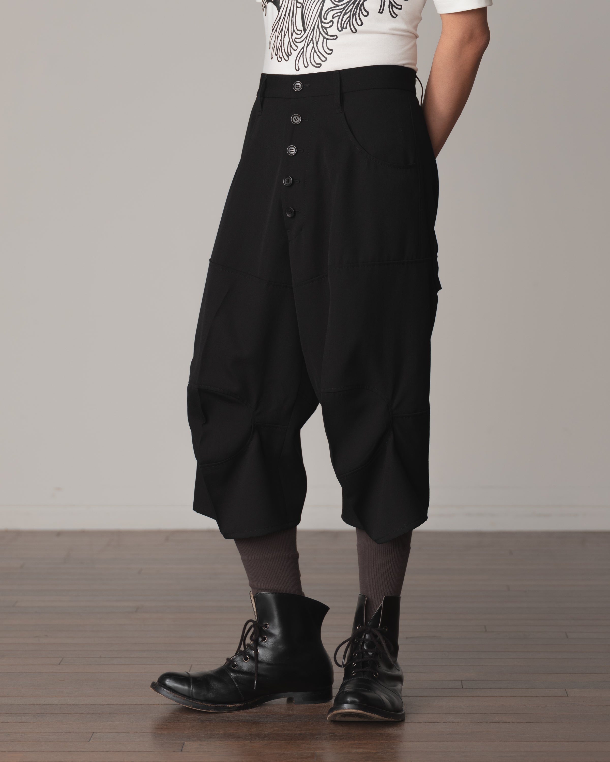 Trousers 103D- Wool100% Gabardine- Black