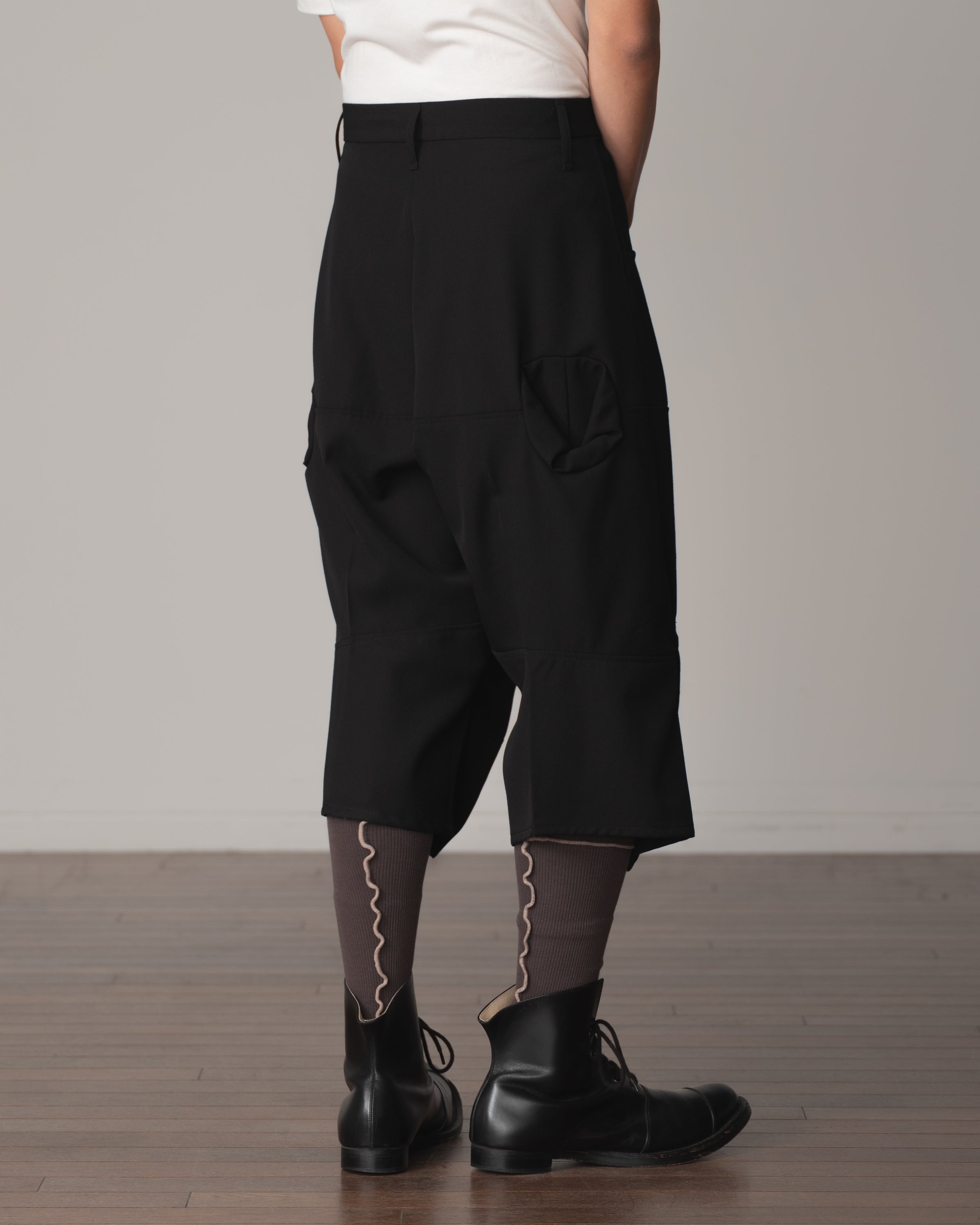 Trousers 103D- Wool100% Gabardine- Black