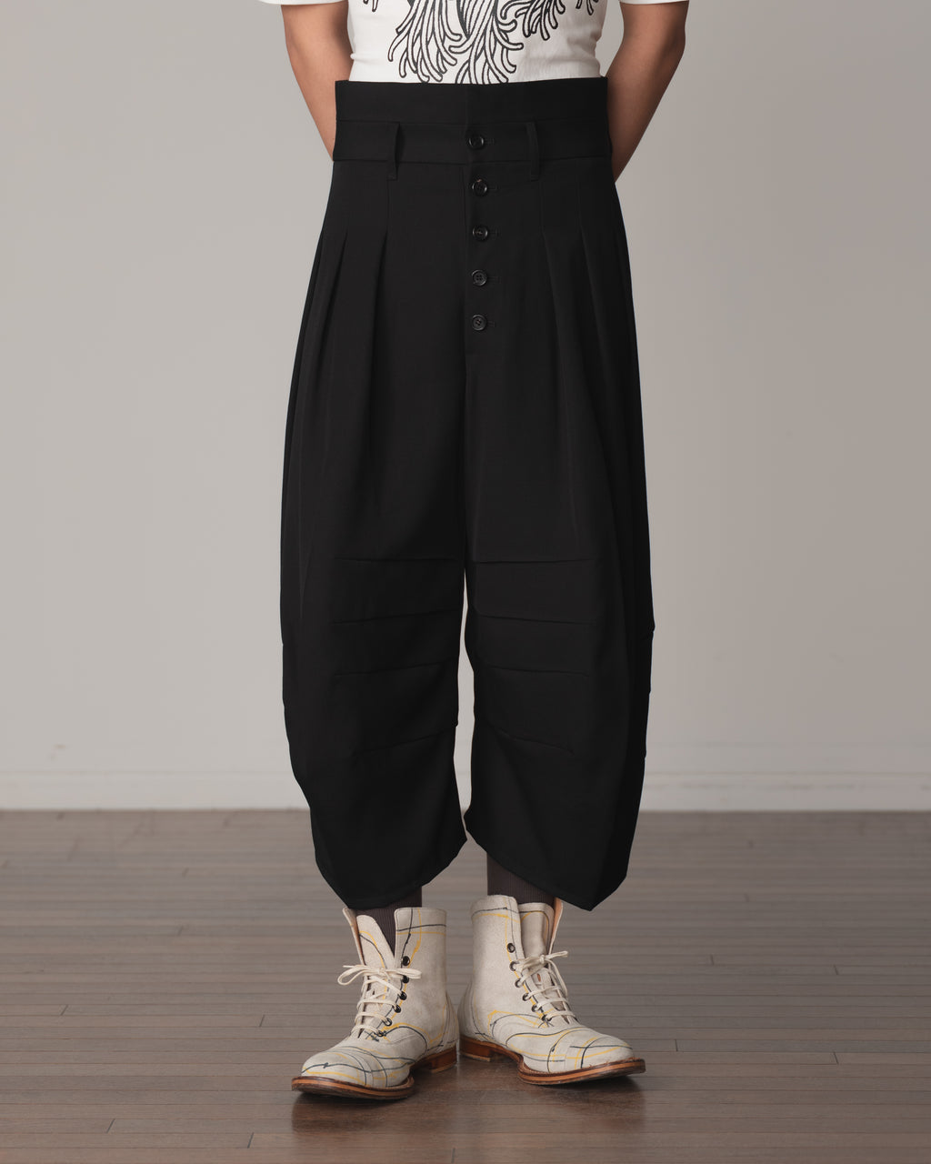 Trousers 20- Wool100% Gabardine- Black