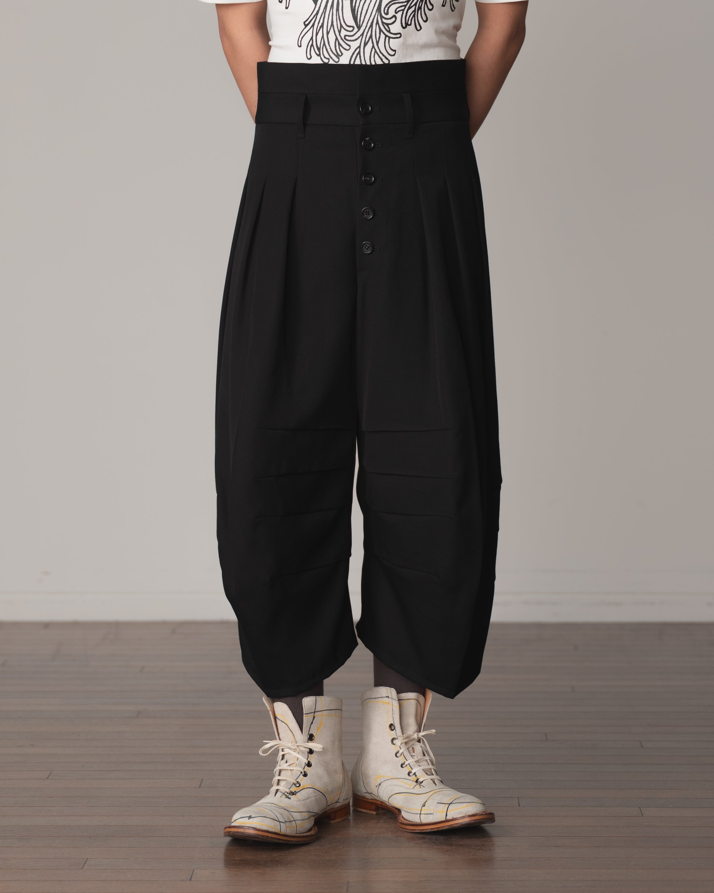 Trousers 20- Wool100% Gabardine- Black