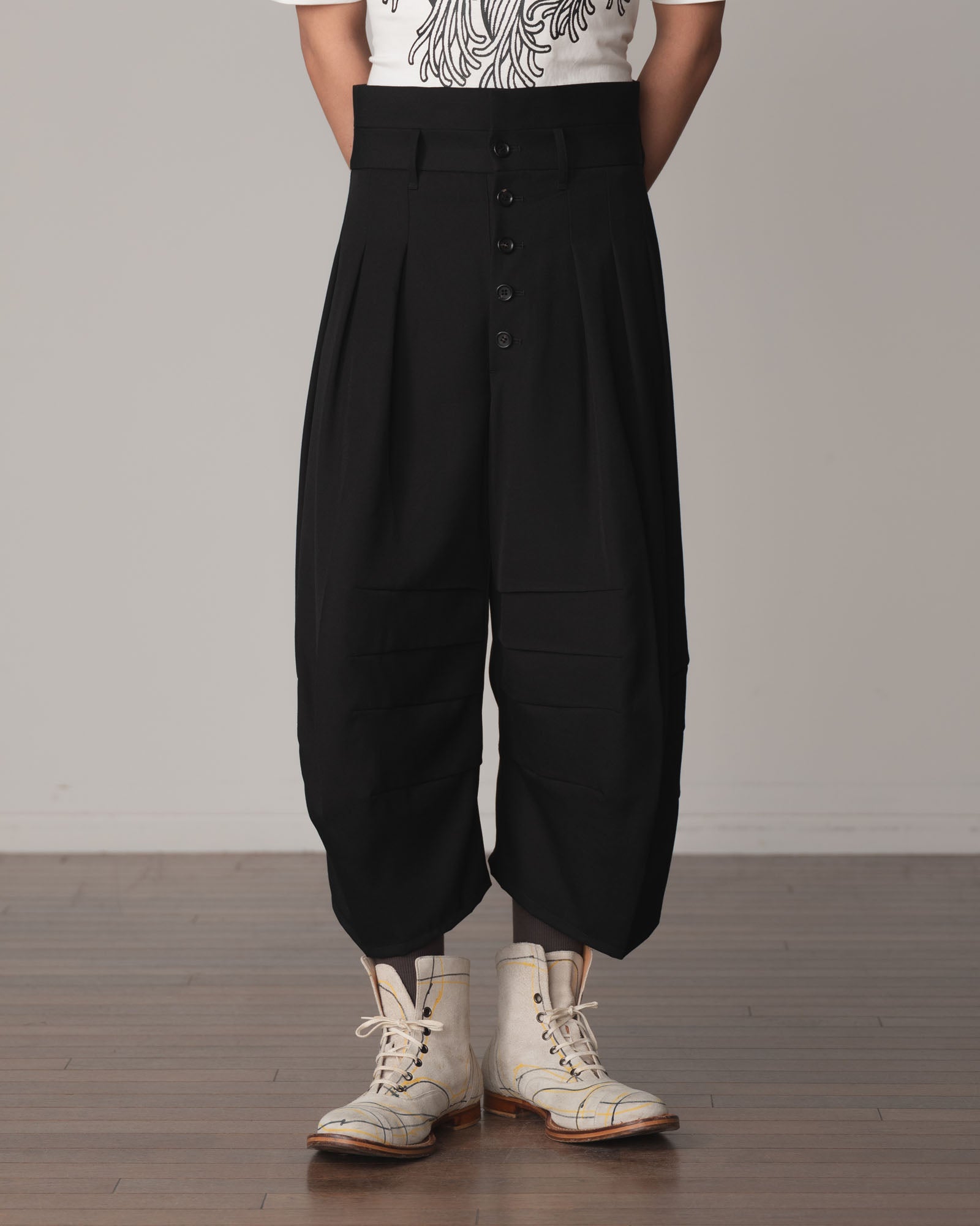 Trousers 20- Wool100% Gabardine- Black