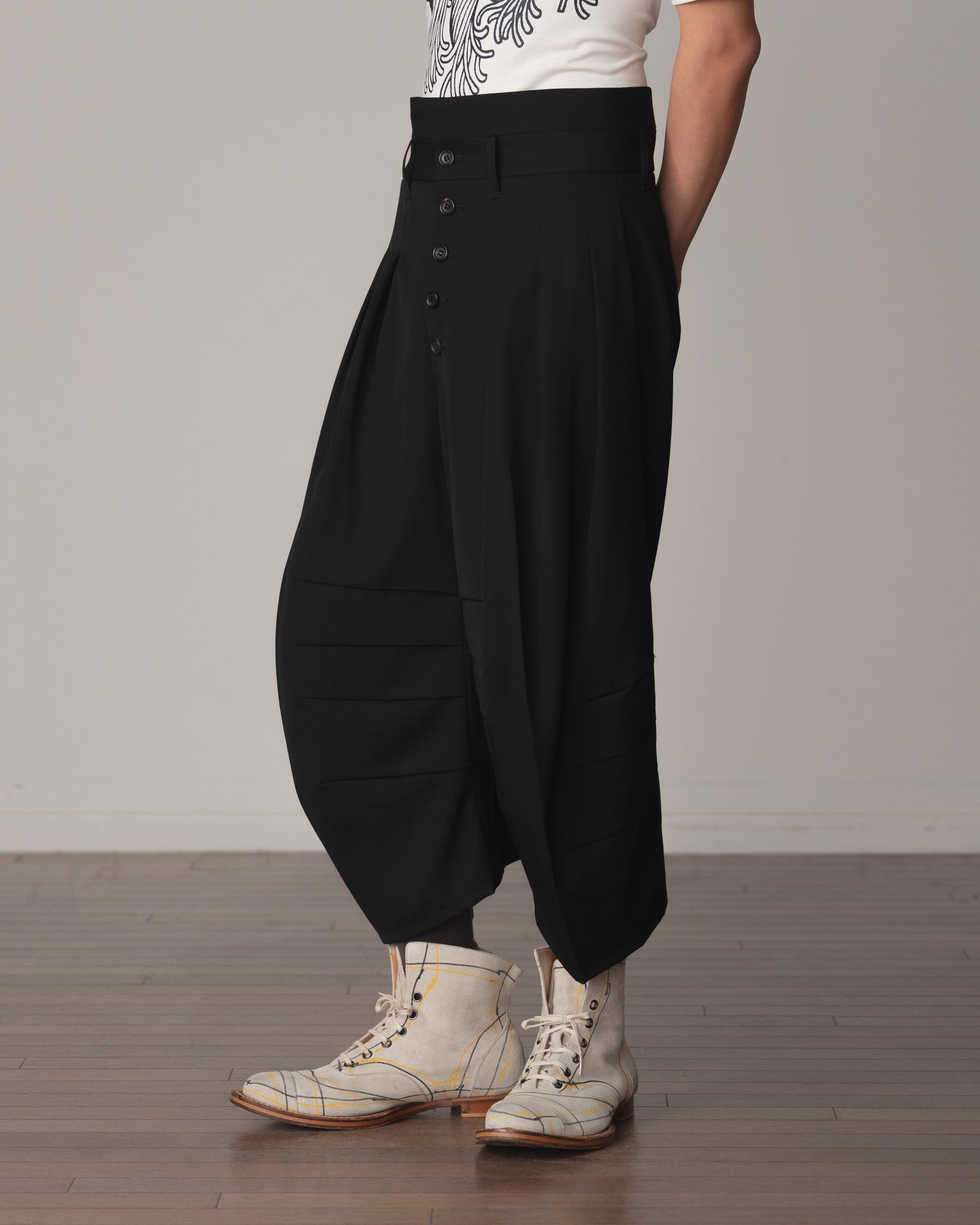 Trousers 20- Wool100% Gabardine- Black