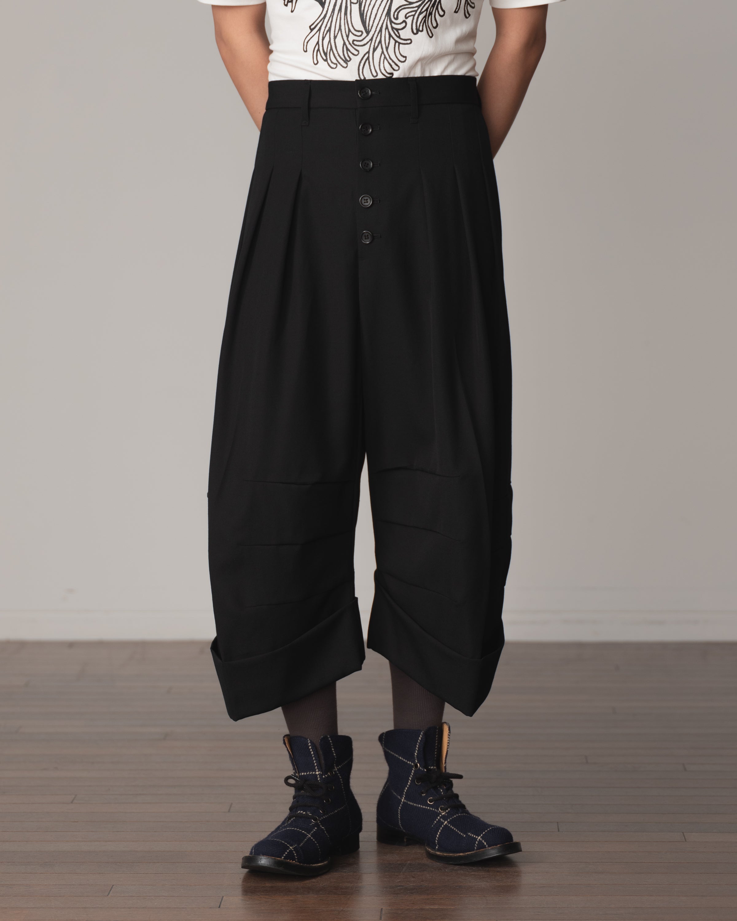 Trousers 21B- Wool100% Gabardine- Black