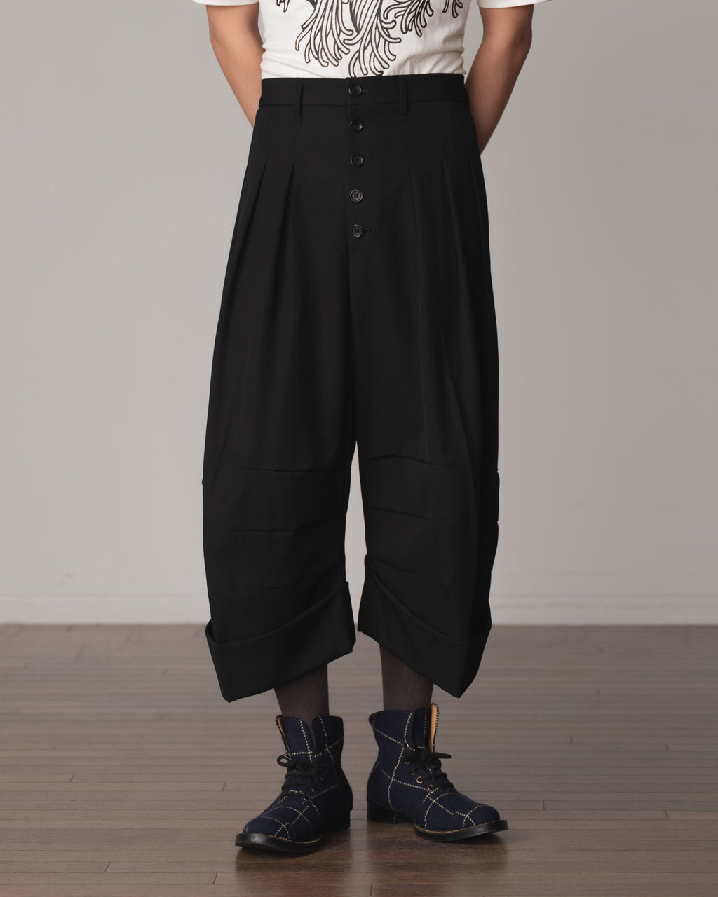 Trousers 21B- Wool100% Gabardine- Black