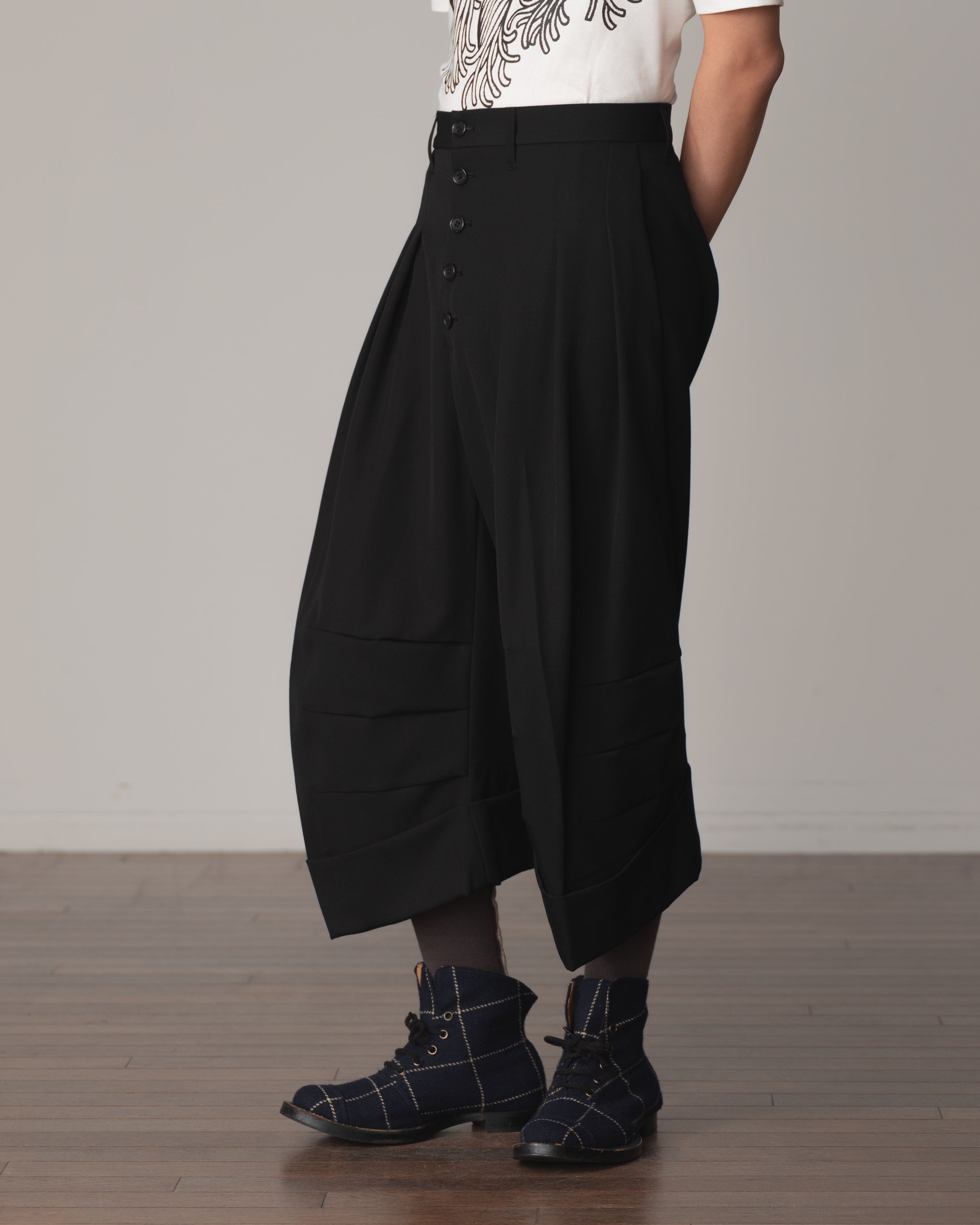 Trousers 21B- Wool100% Gabardine- Black