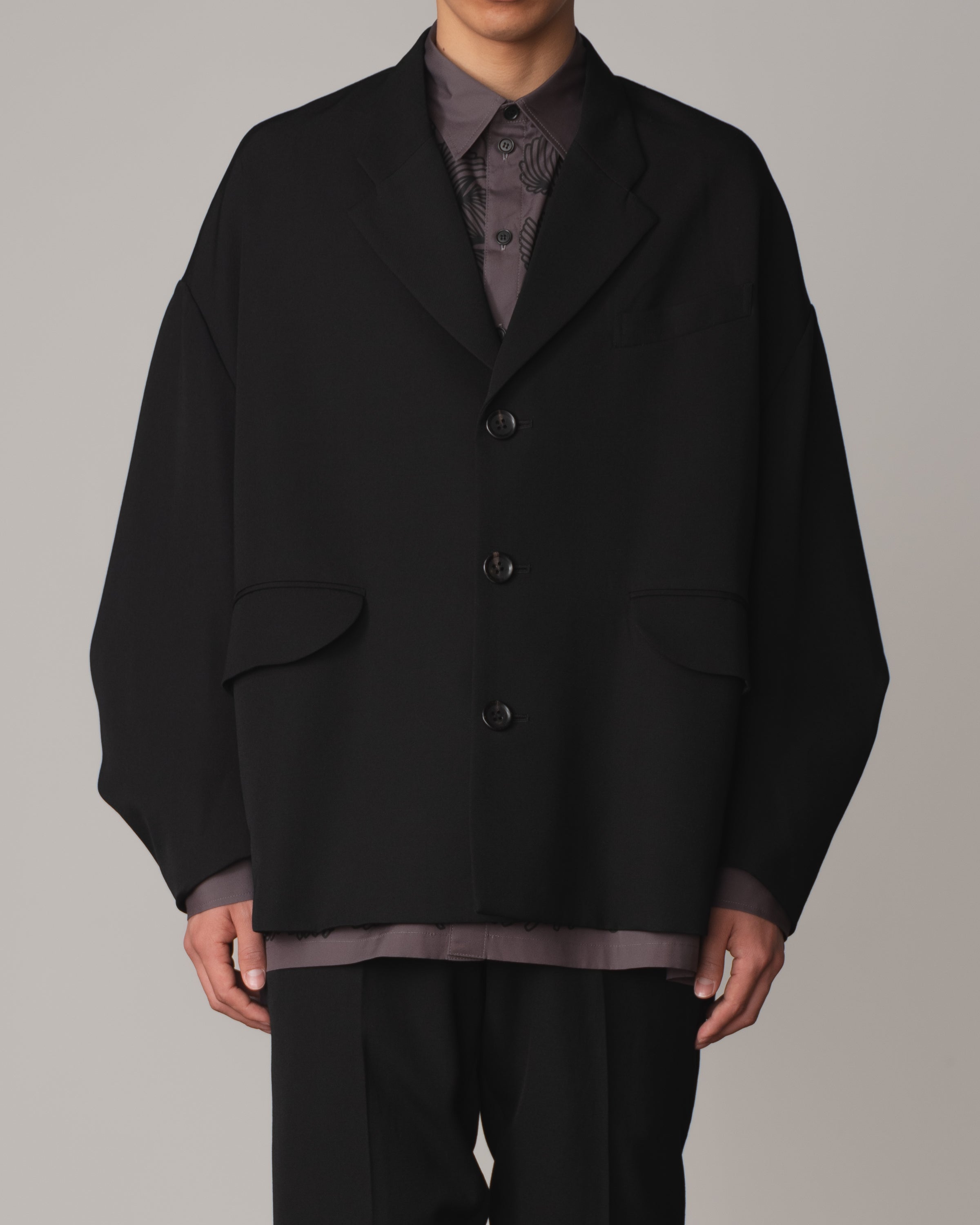 Jacket 19- Wool100% Gabardine- Black
