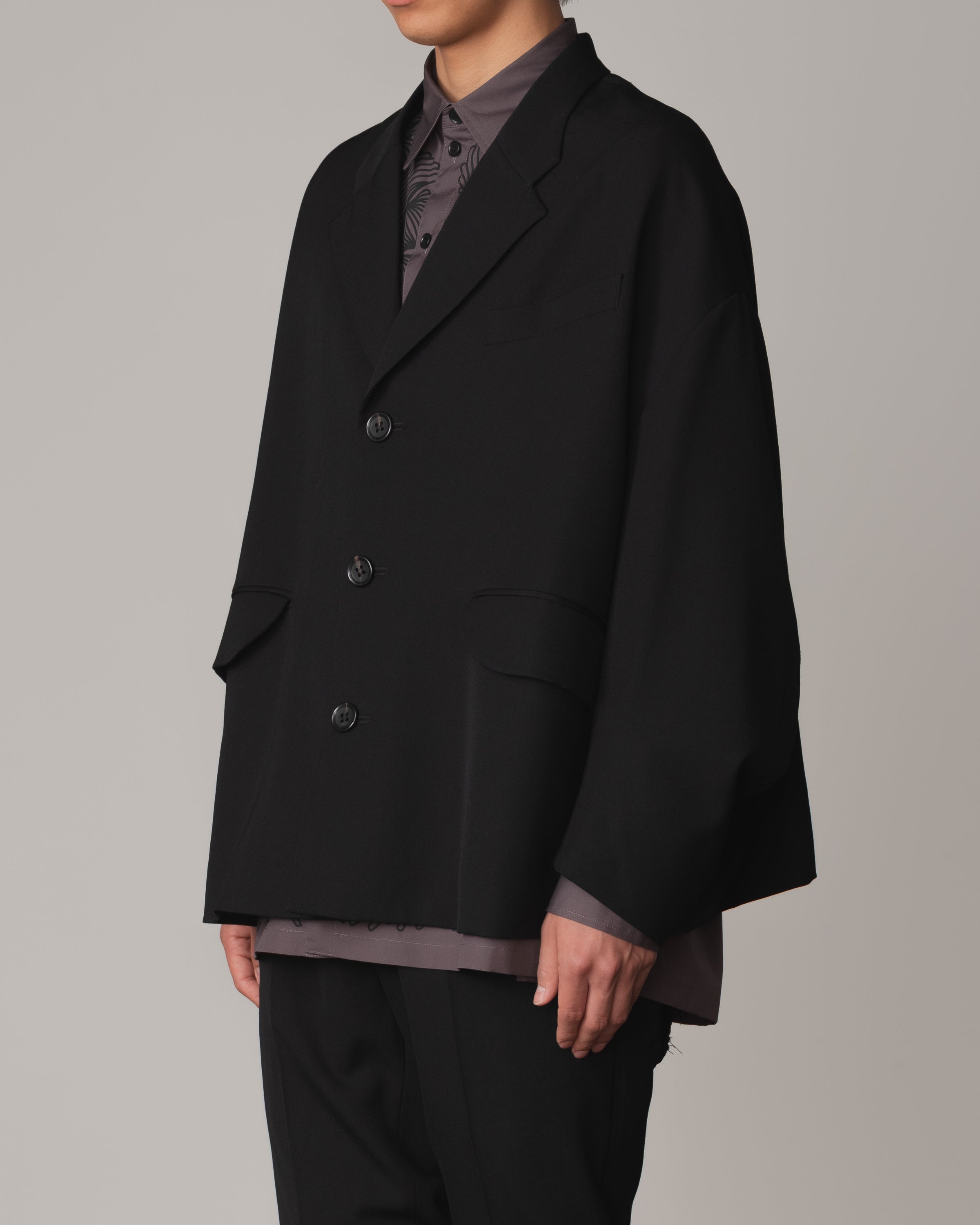 Jacket 19- Wool100% Gabardine- Black