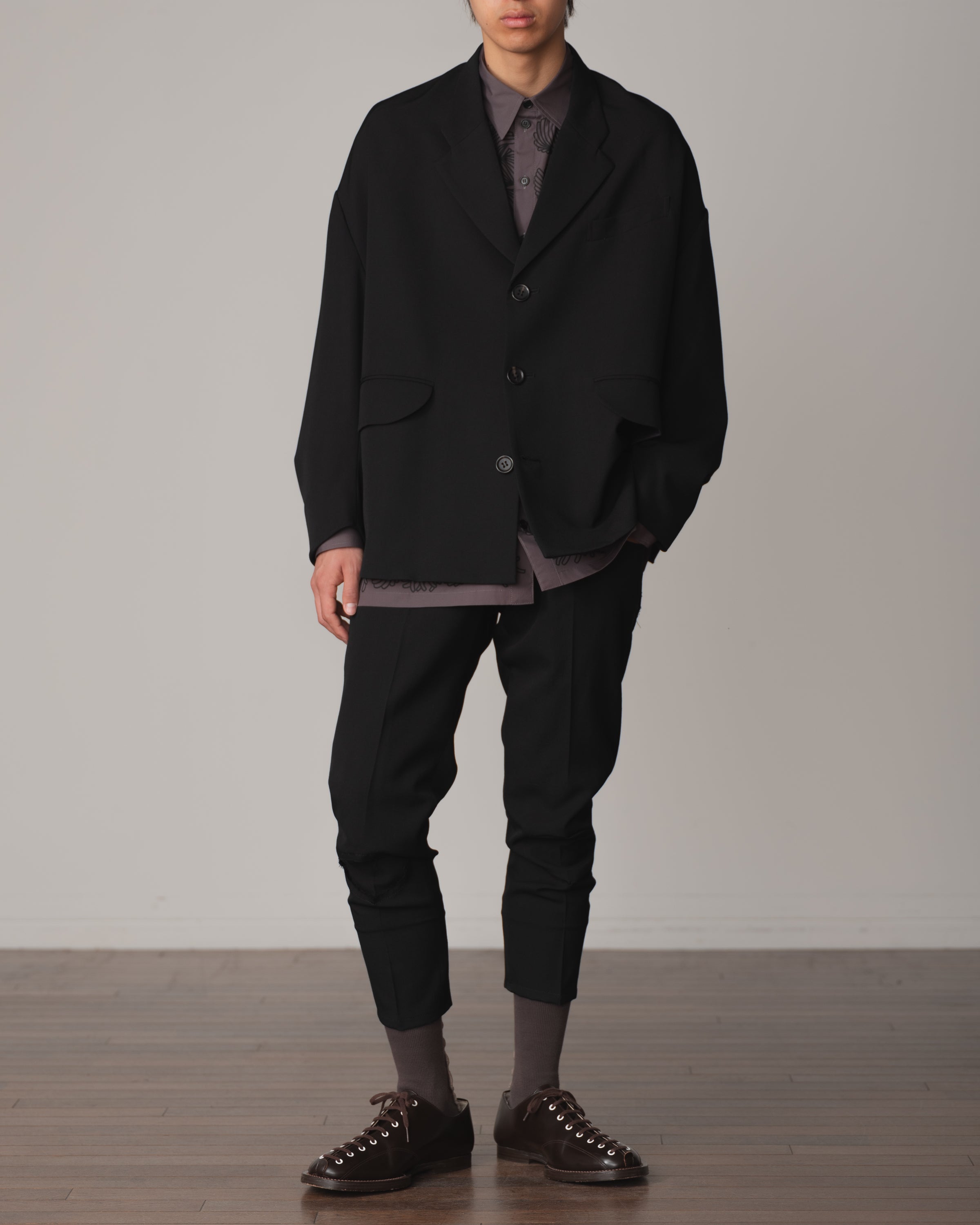 Jacket 19- Wool100% Gabardine- Black