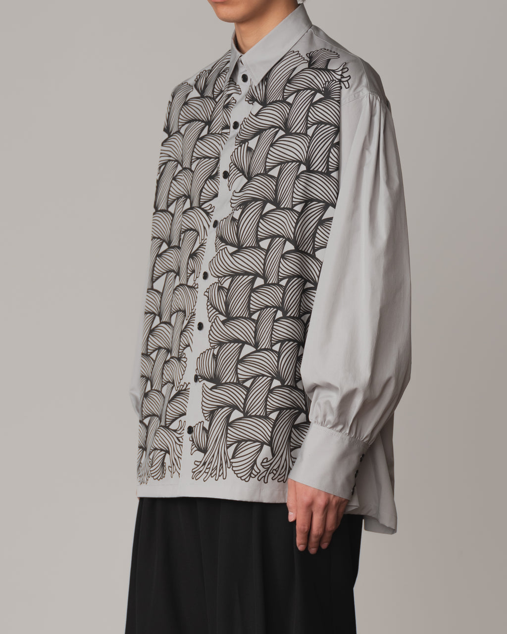 Shirt 893- Cotton100% Broad 100- 89 Pattern Rope- Pale Grey