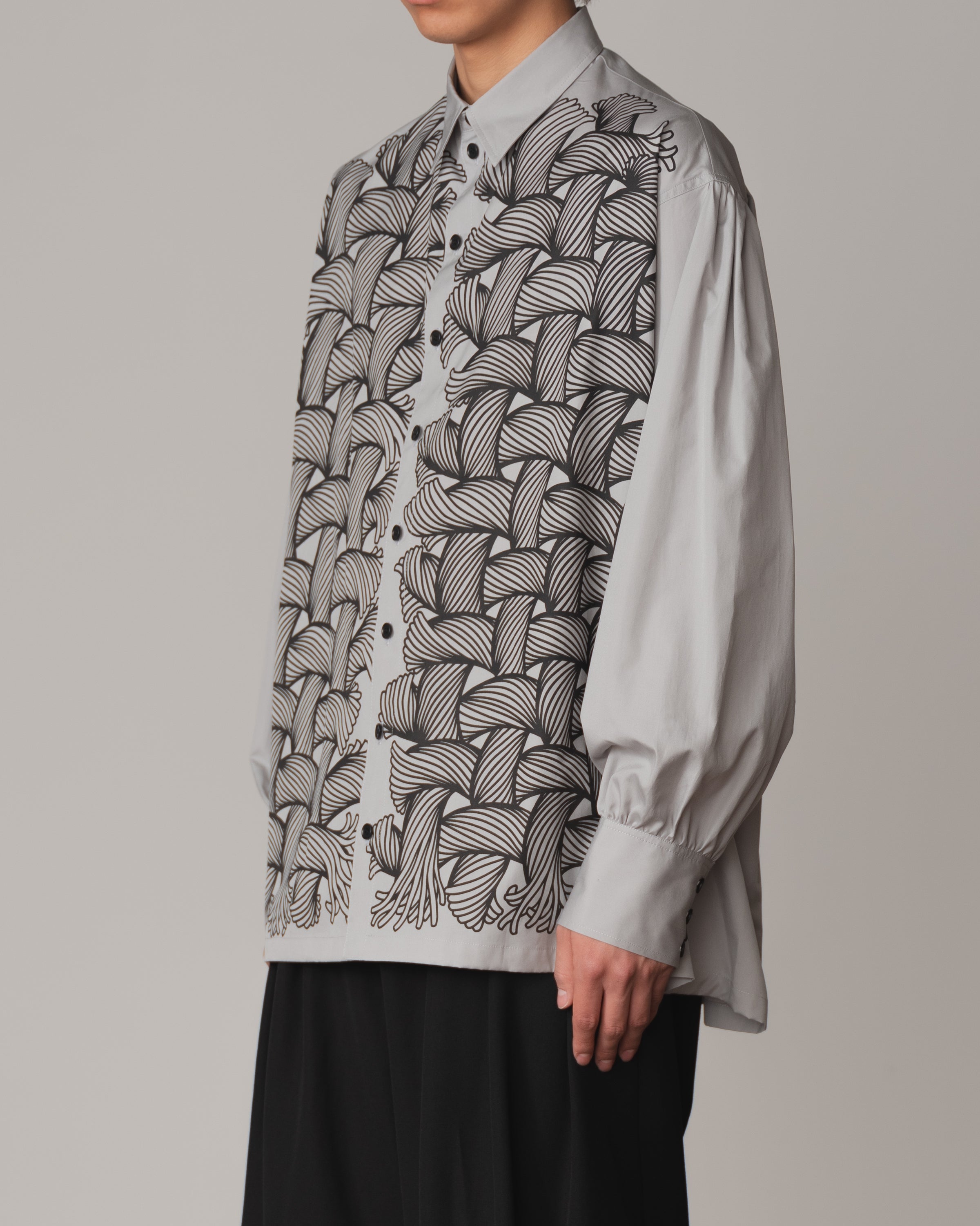 Shirt 893- Cotton100% Broad 100- 89 Pattern Rope- Pale Grey