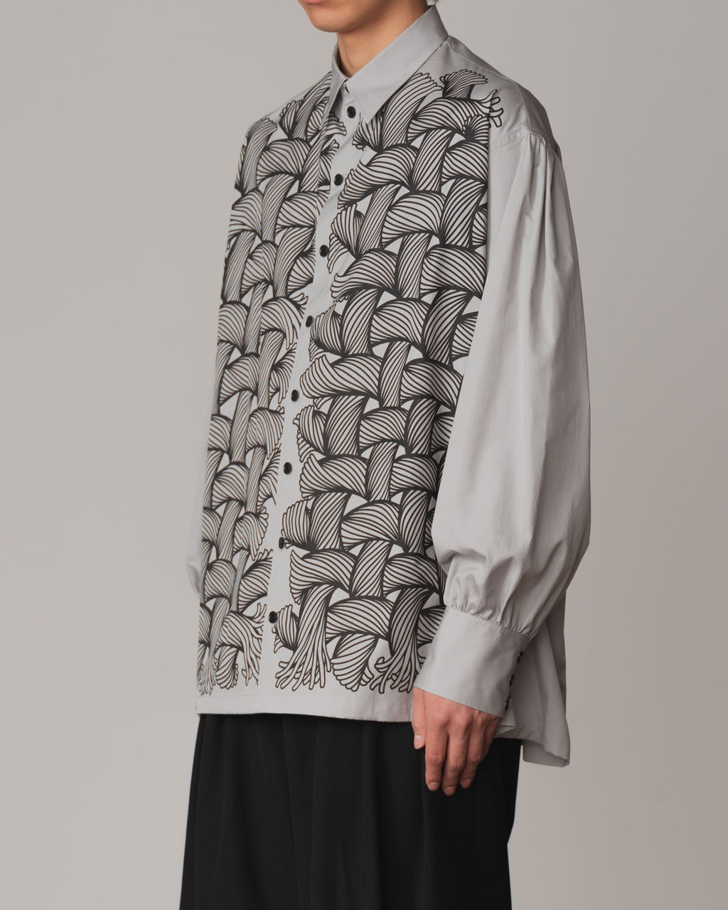 Shirt 893- Cotton100% Broad 100- 89 Pattern Rope- Pale Grey