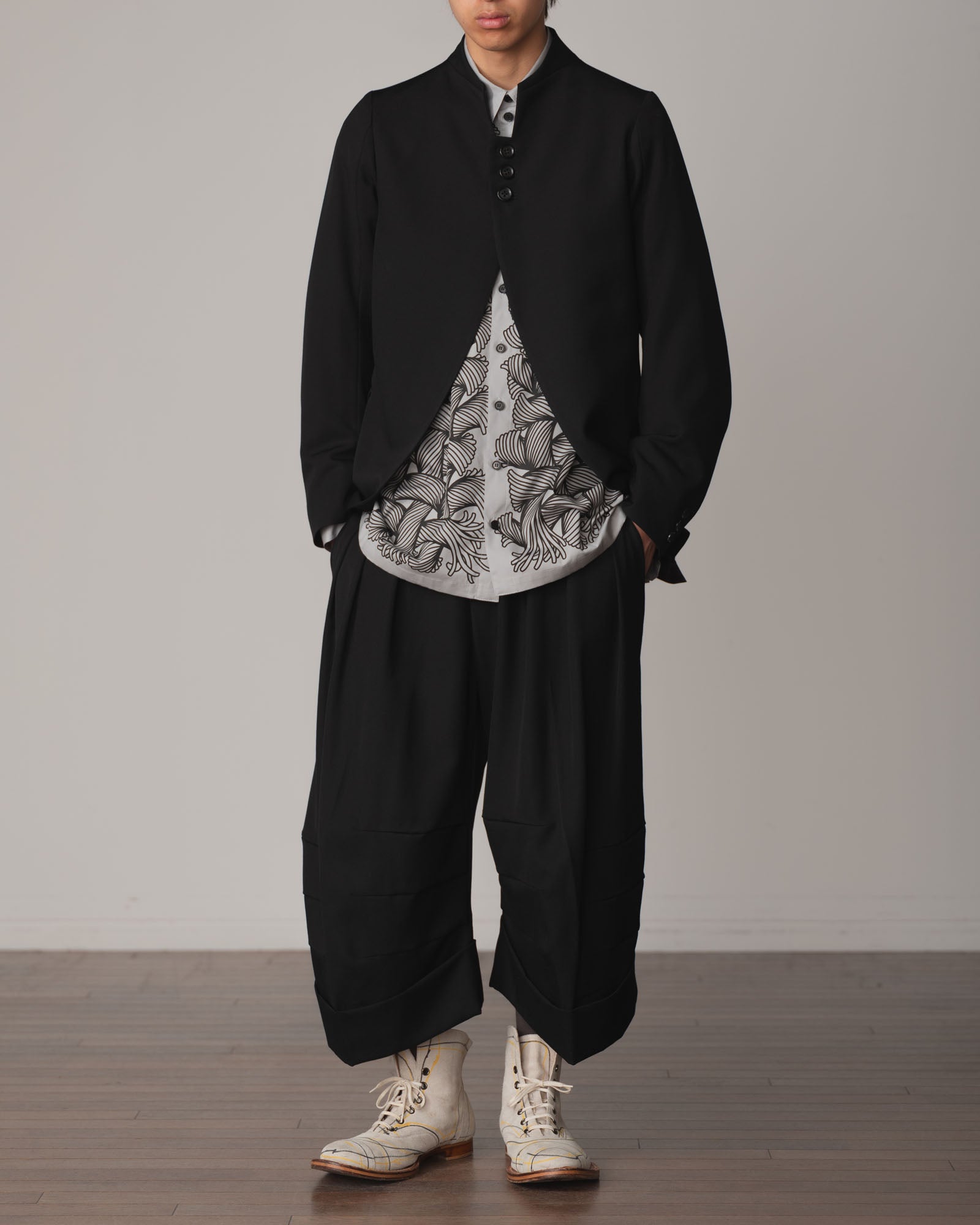 Trousers 21B- Wool100% Gabardine- Black