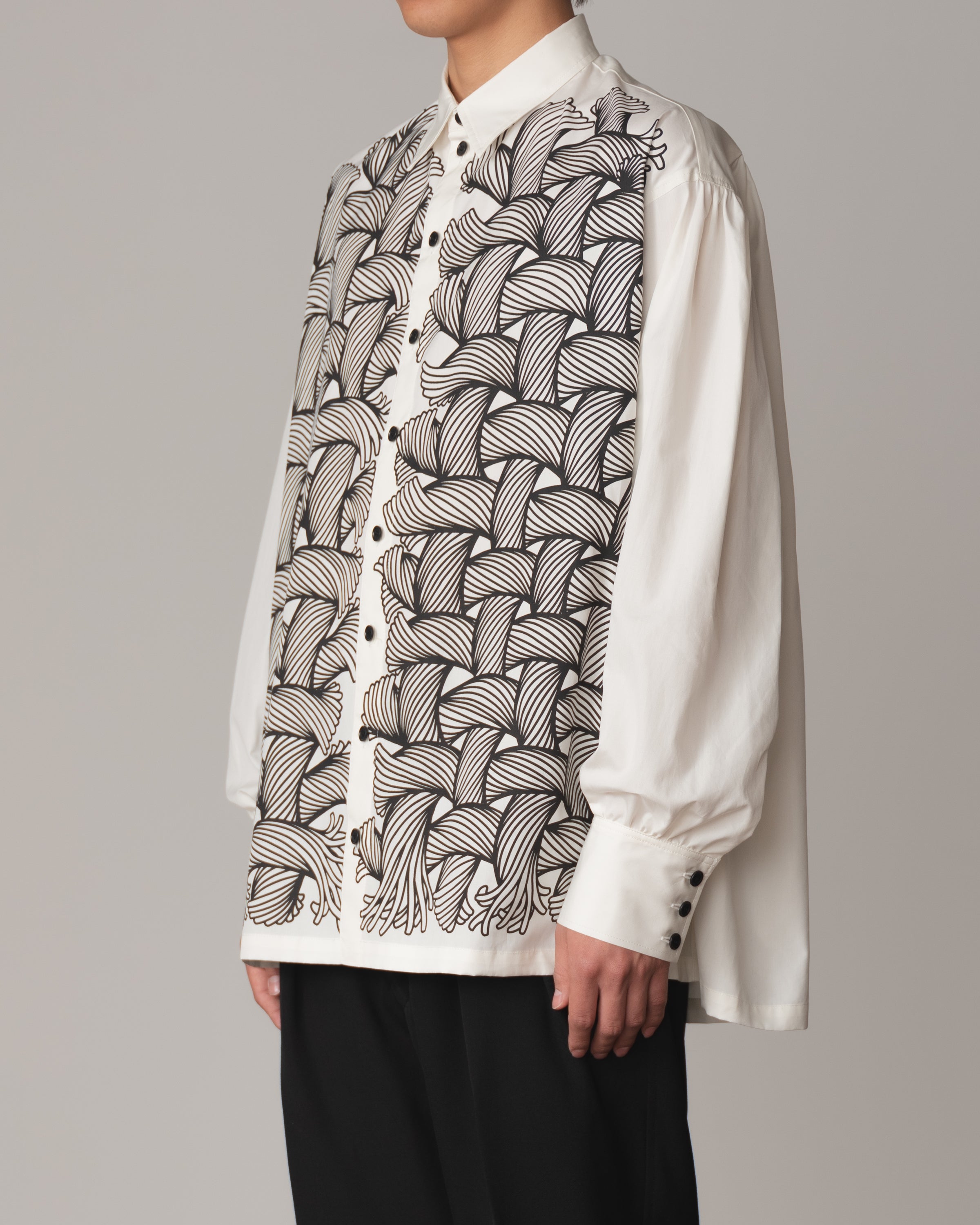 Shirt 893- Cotton100% Broad 100- 89 Pattern Rope Print- Ivory