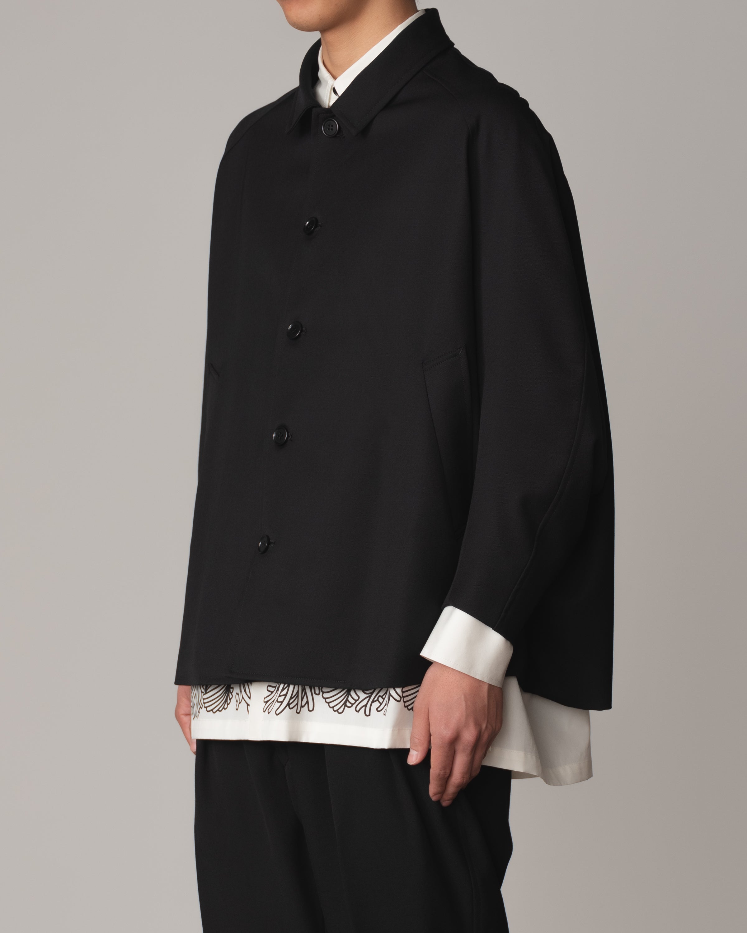 Jacket 19236- Wool100% Gabardine- Black