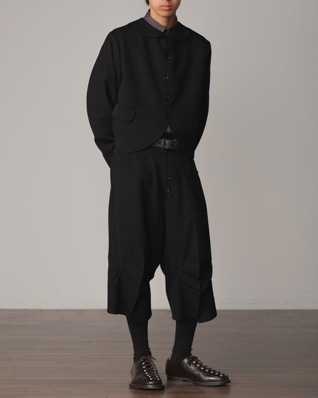 Jacket 302- Wool100% Gabardine- Black