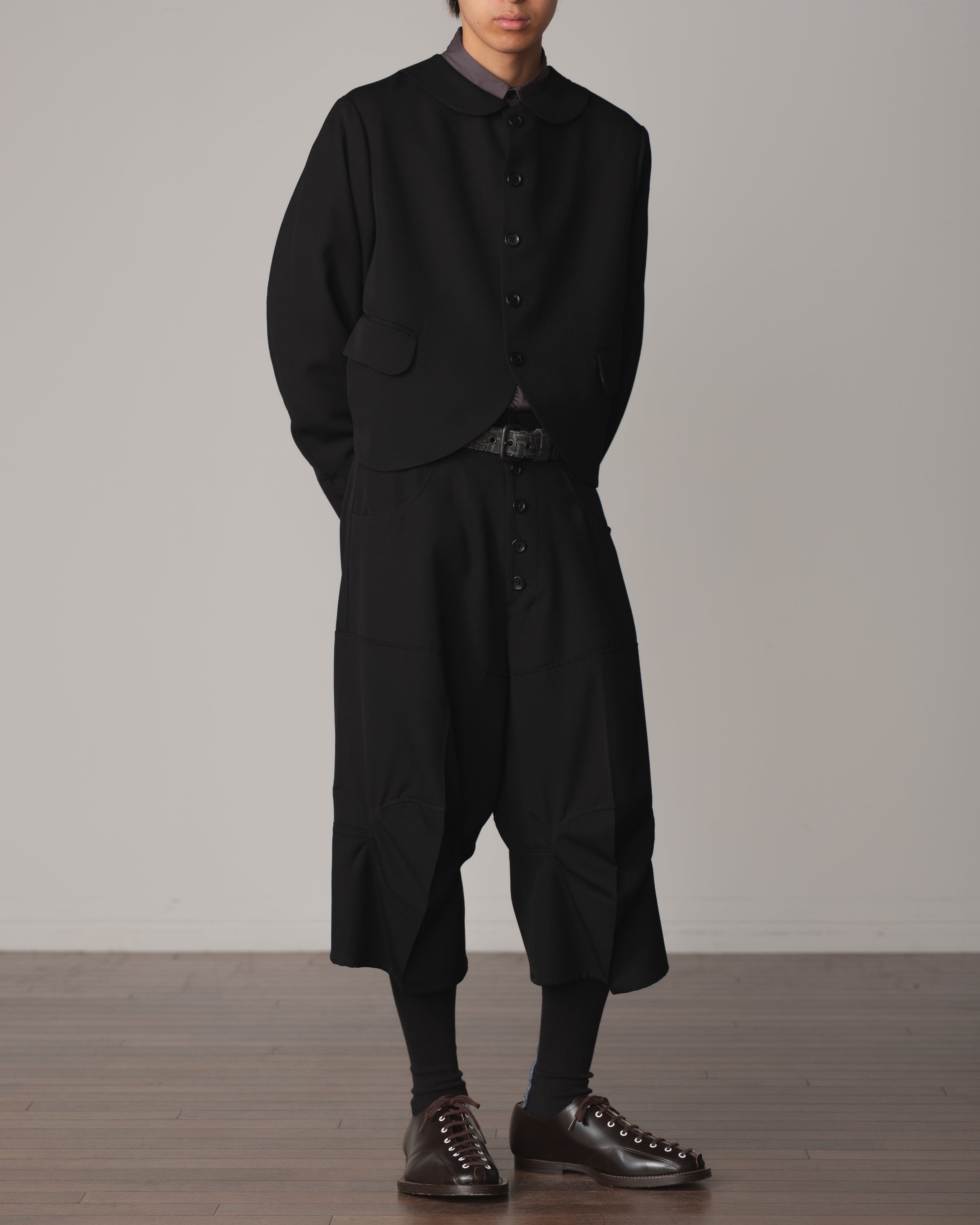 Trousers 103D- Wool100% Gabardine- Black