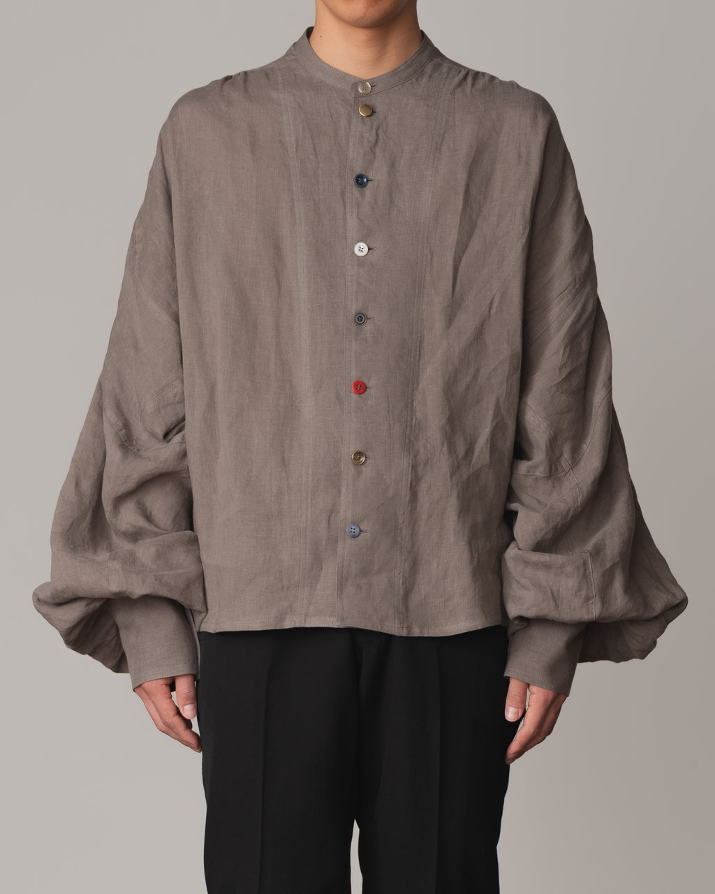 Shirt 87A- Linen100%- Light Grey