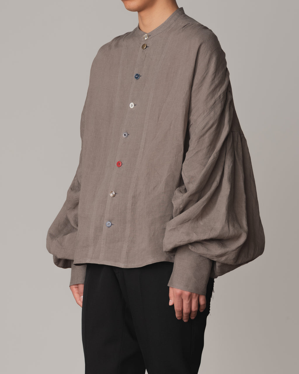 Shirt 87A- Linen100%- Light Grey