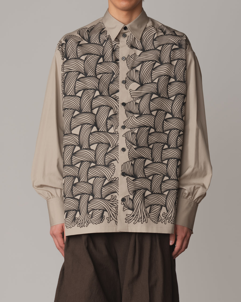 Shirt 893- Cotton100% Broad 100- 89 Pattern Rope- Grey Beige