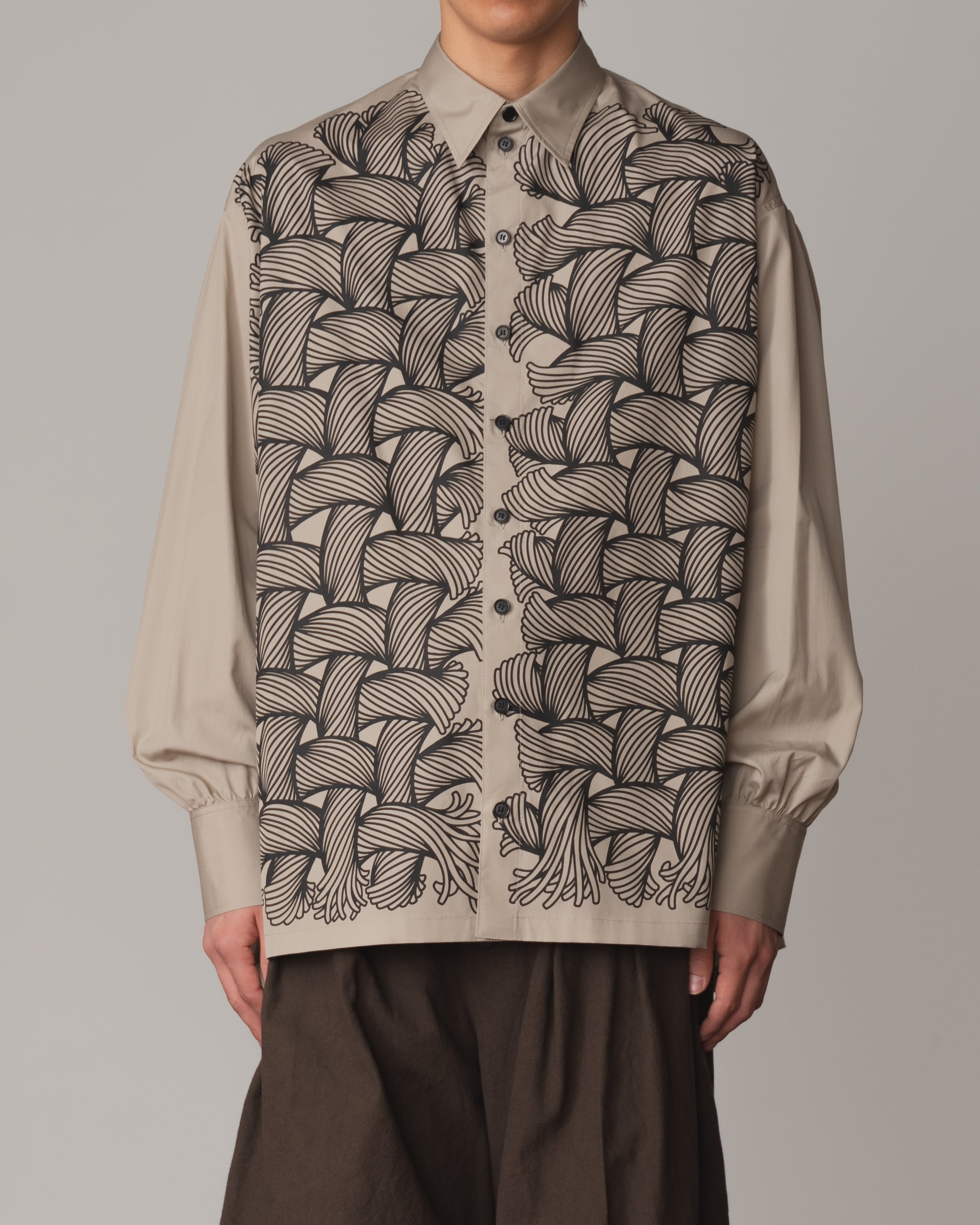 Shirt 893- Cotton100% Broad 100- 89 Pattern Rope- Grey Beige