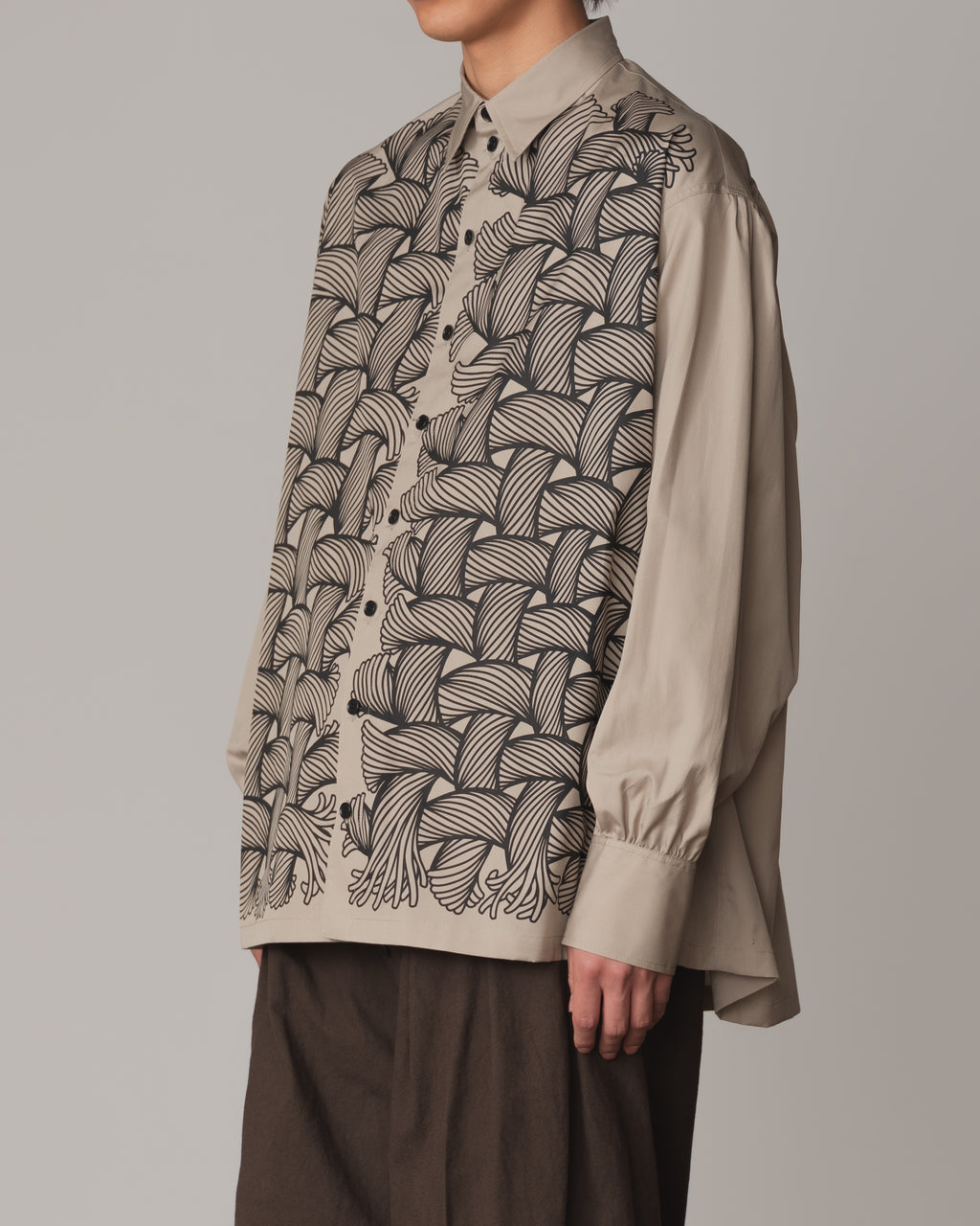 Shirt 893- Cotton100% Broad 100- 89 Pattern Rope- Grey Beige