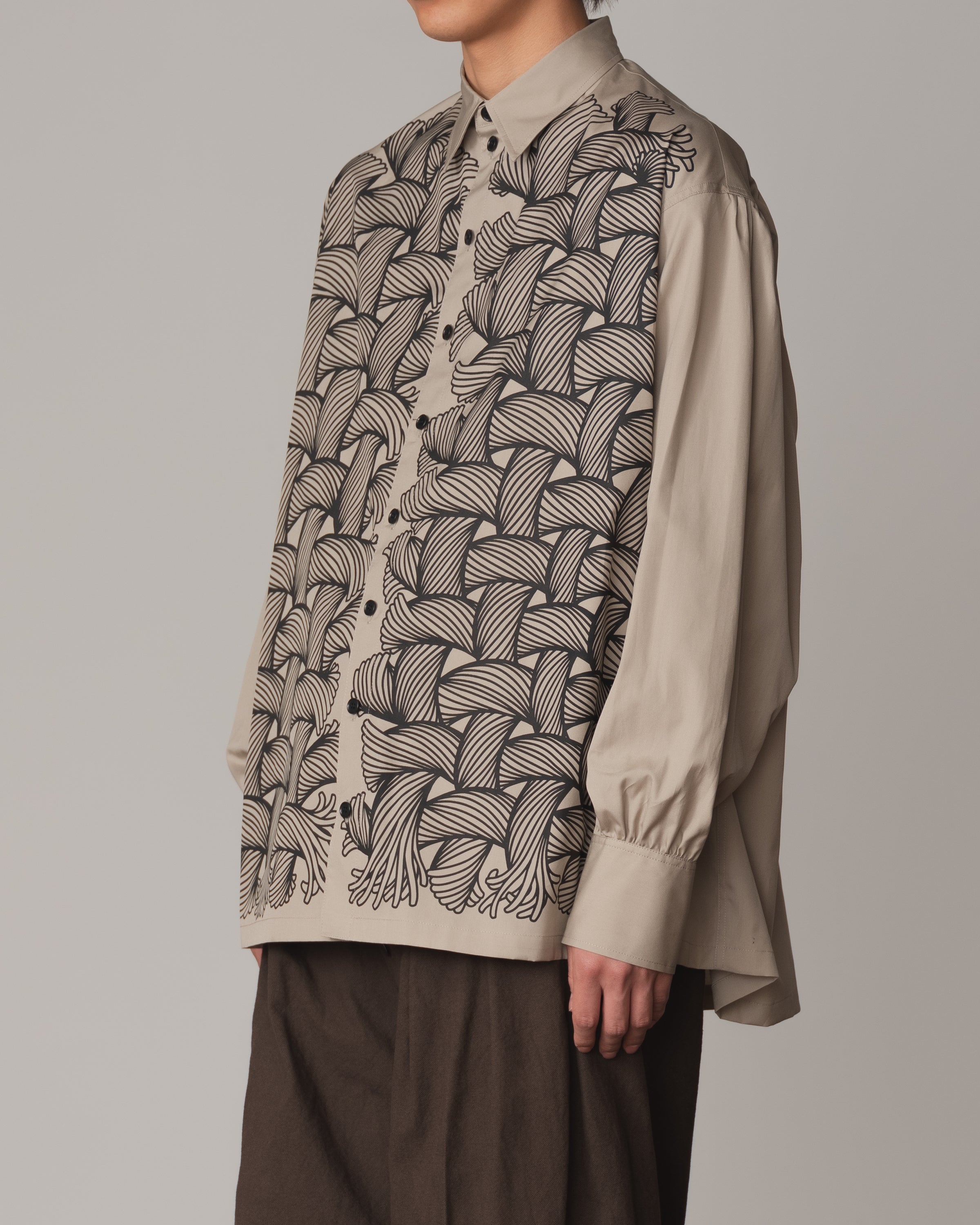 Shirt 893- Cotton100% Broad 100- 89 Pattern Rope- Grey Beige