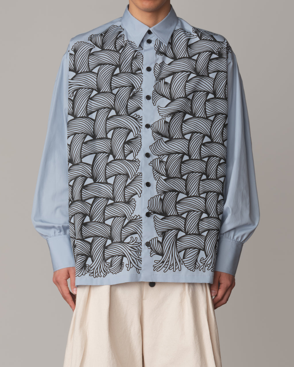 Shirt 893- Cotton100% Broad 100- 89 Pattern Rope Print- Grey Blue