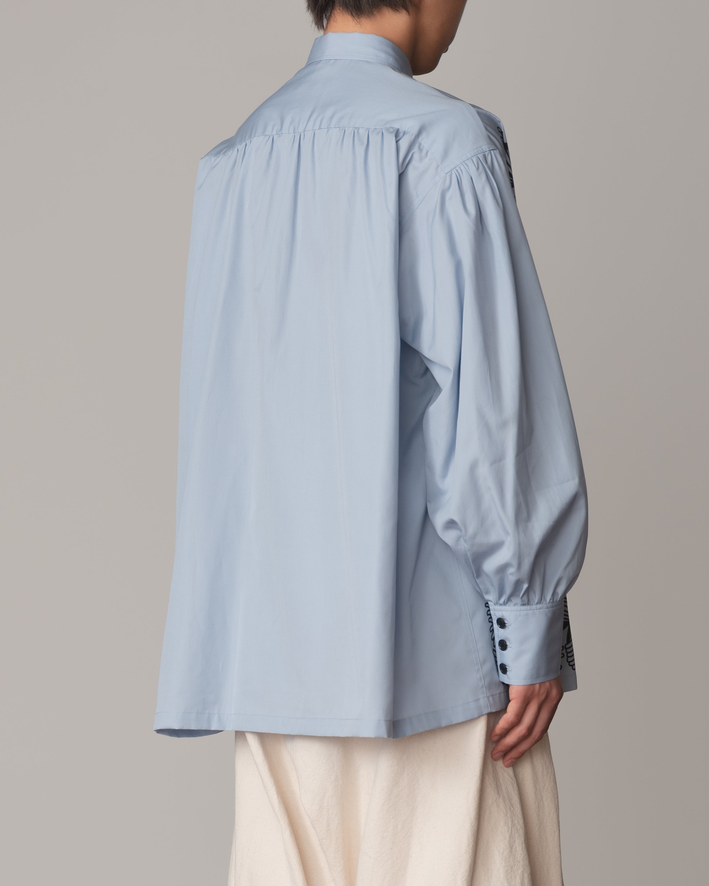 Shirt 893- Cotton100% Broad 100- 89 Pattern Rope Print- Grey Blue