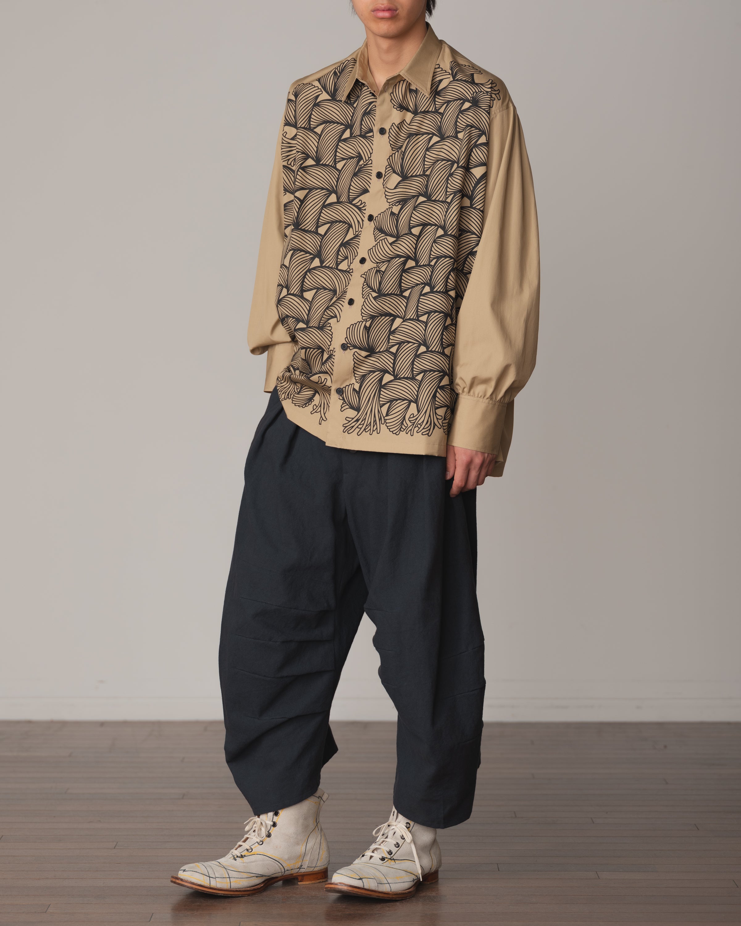 Shirt 893- Cotton100% Broad 100- 89 Pattern Rope- Light Beige