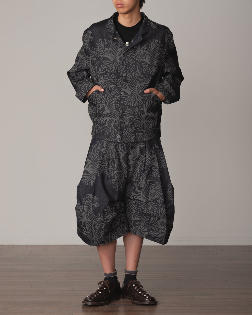 Trousers 64B- Cotton100% Denim Print- L Rope- Indigo