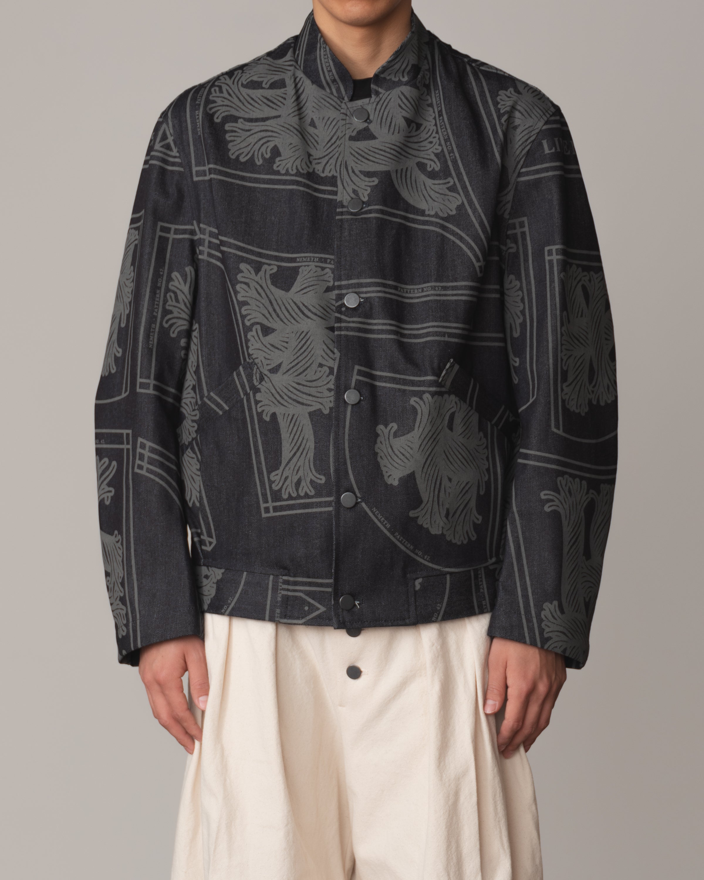 Jacket 3745B- Cotton100% Denim Print- 42S Pattern Rope- Indigo