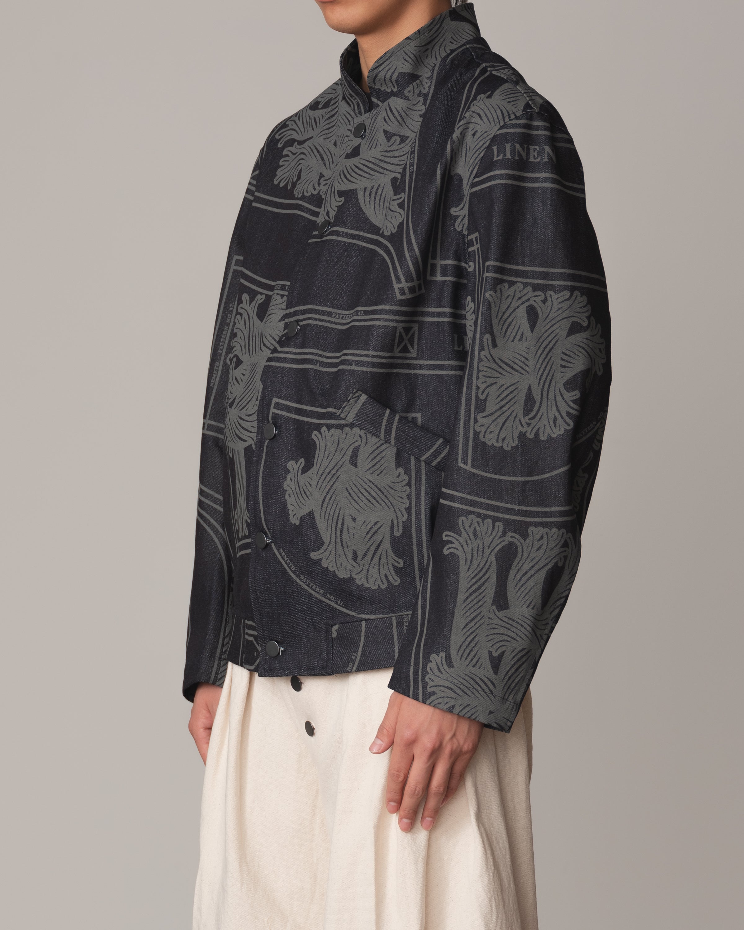 Jacket 3745B- Cotton100% Denim Print- 42S Pattern Rope- Indigo