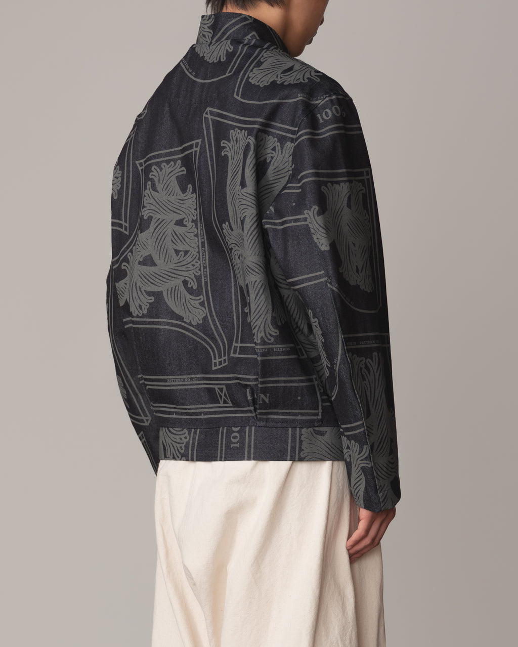 Jacket 3745B- Cotton100% Denim Print- 42S Pattern Rope- Indigo