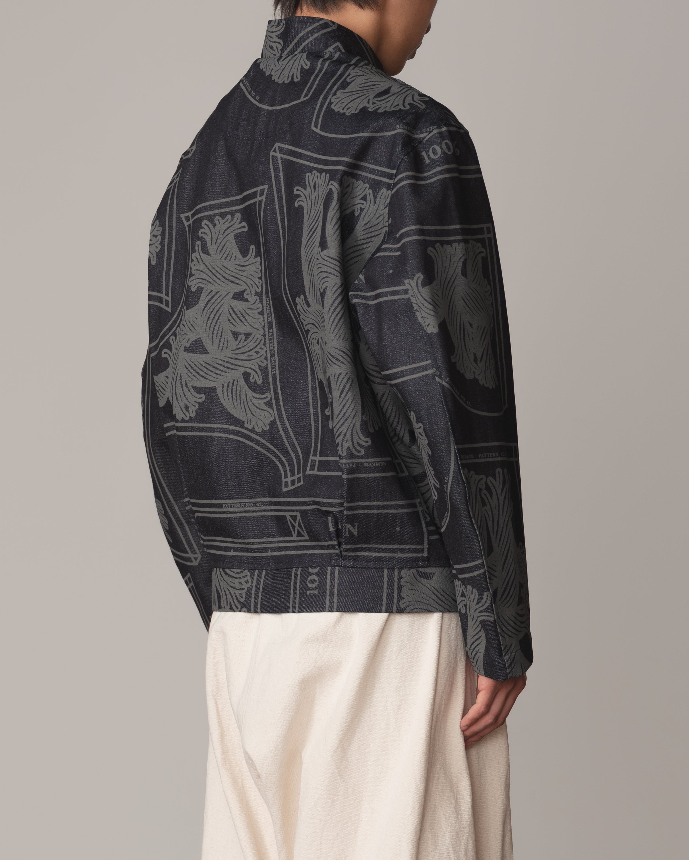 Jacket 3745B- Cotton100% Denim Print- 42S Pattern Rope- Indigo