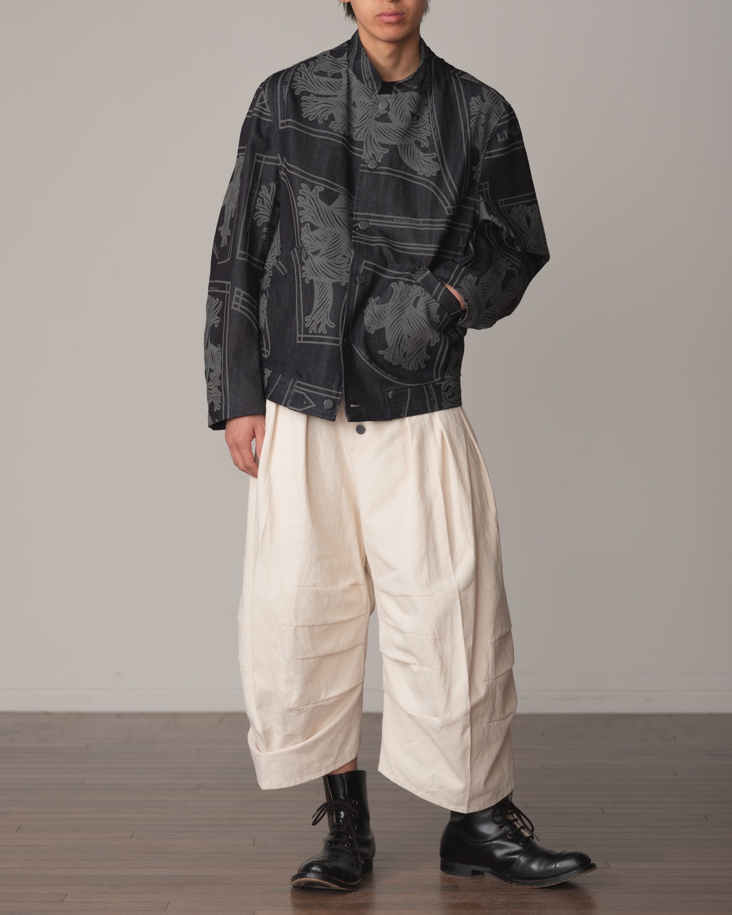 Jacket 3745B- Cotton100% Denim Print- 42S Pattern Rope- Indigo