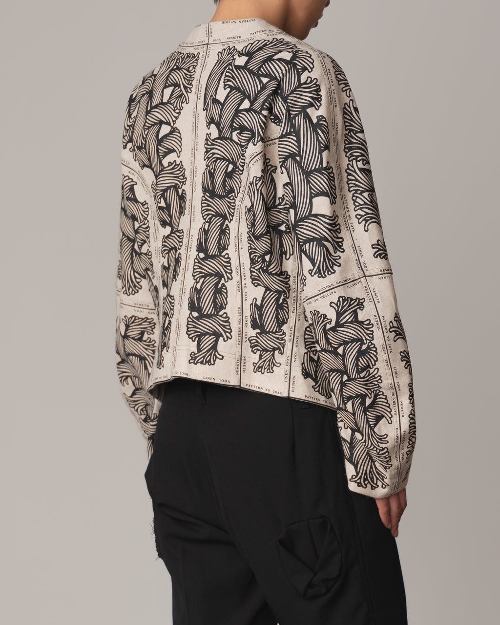 Jacket 203K- Linen100%- 203 Pattern Rope Print- Natural