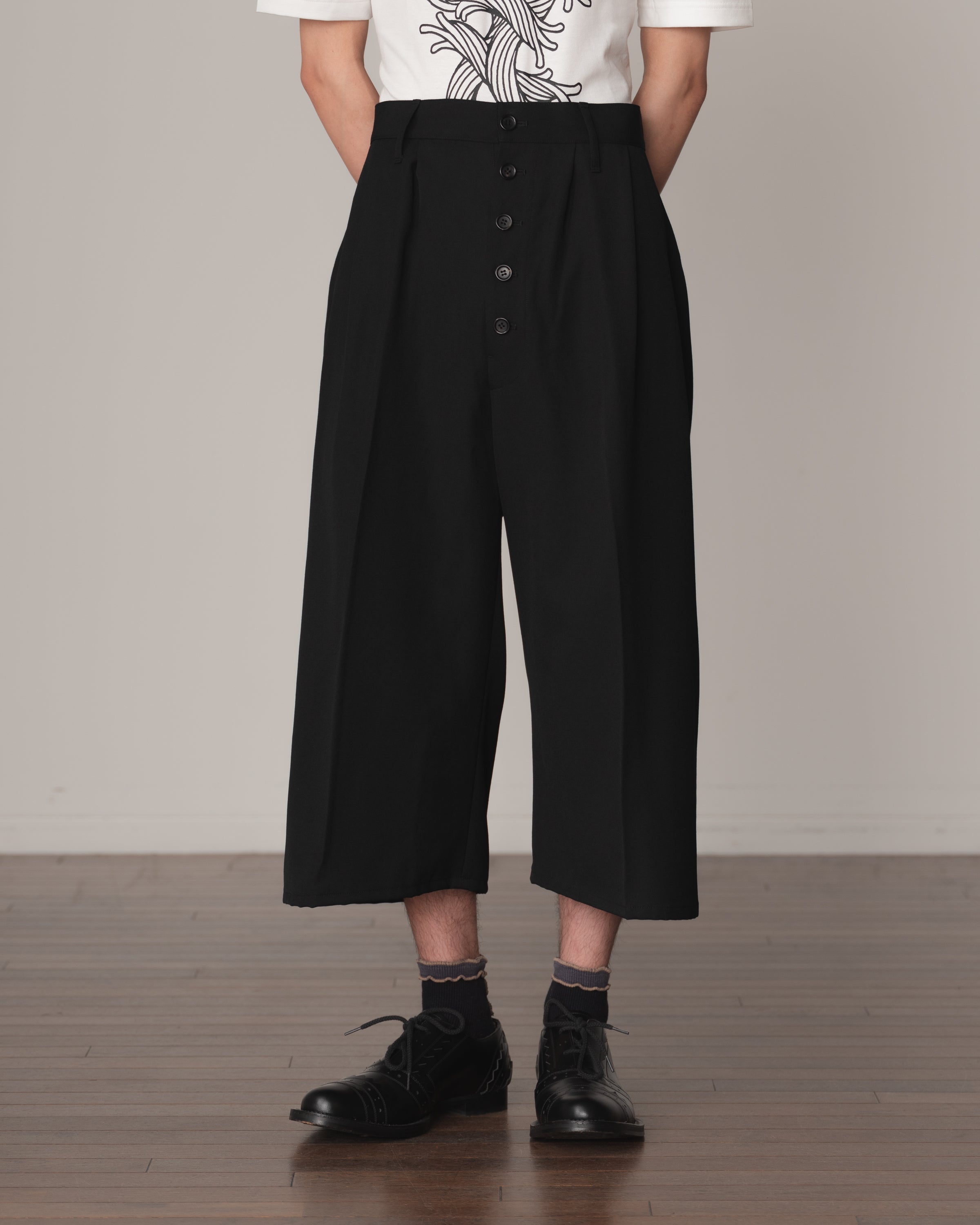 Trousers 8PT- Wool100% Gabardine- Black
