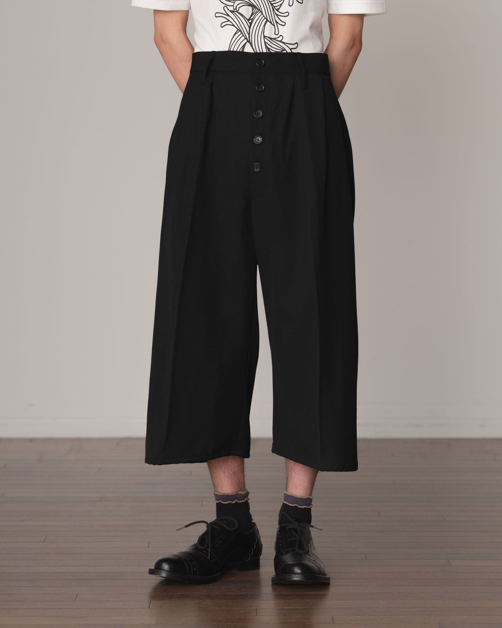 Trousers 8PT- Wool100% Gabardine- Black