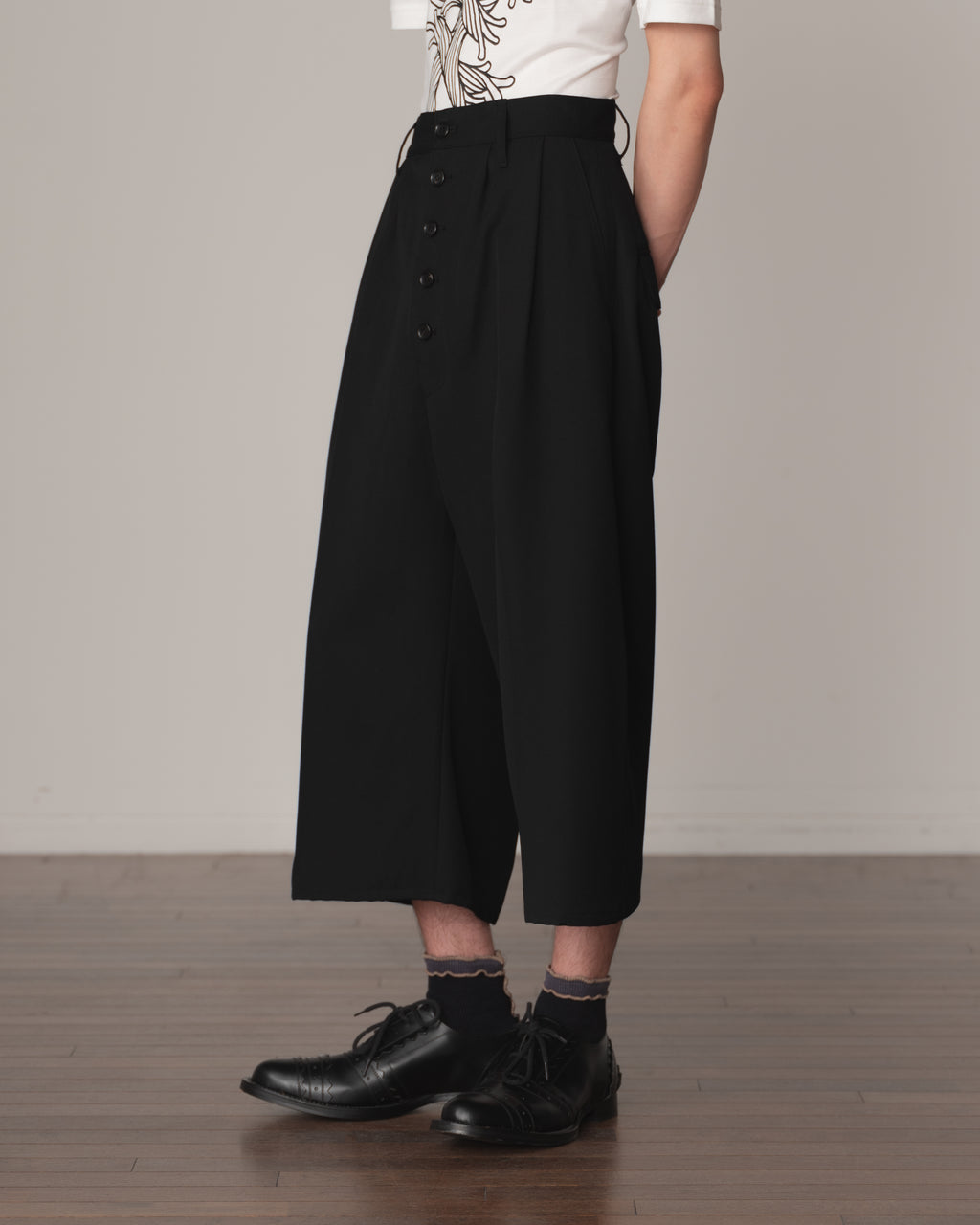 Trousers 8PT- Wool100% Gabardine- Black